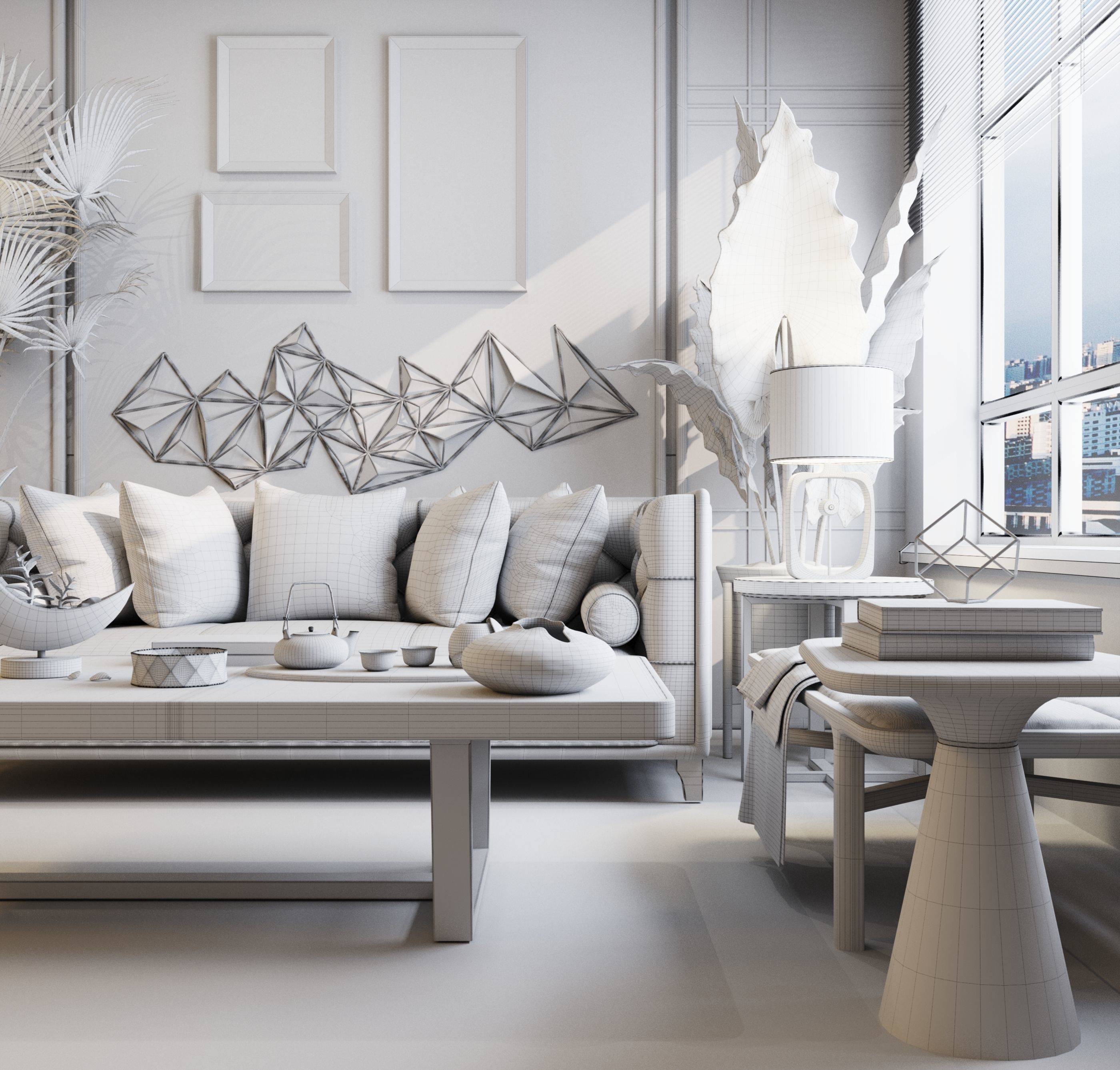 Boho style in the interior 3D model_11