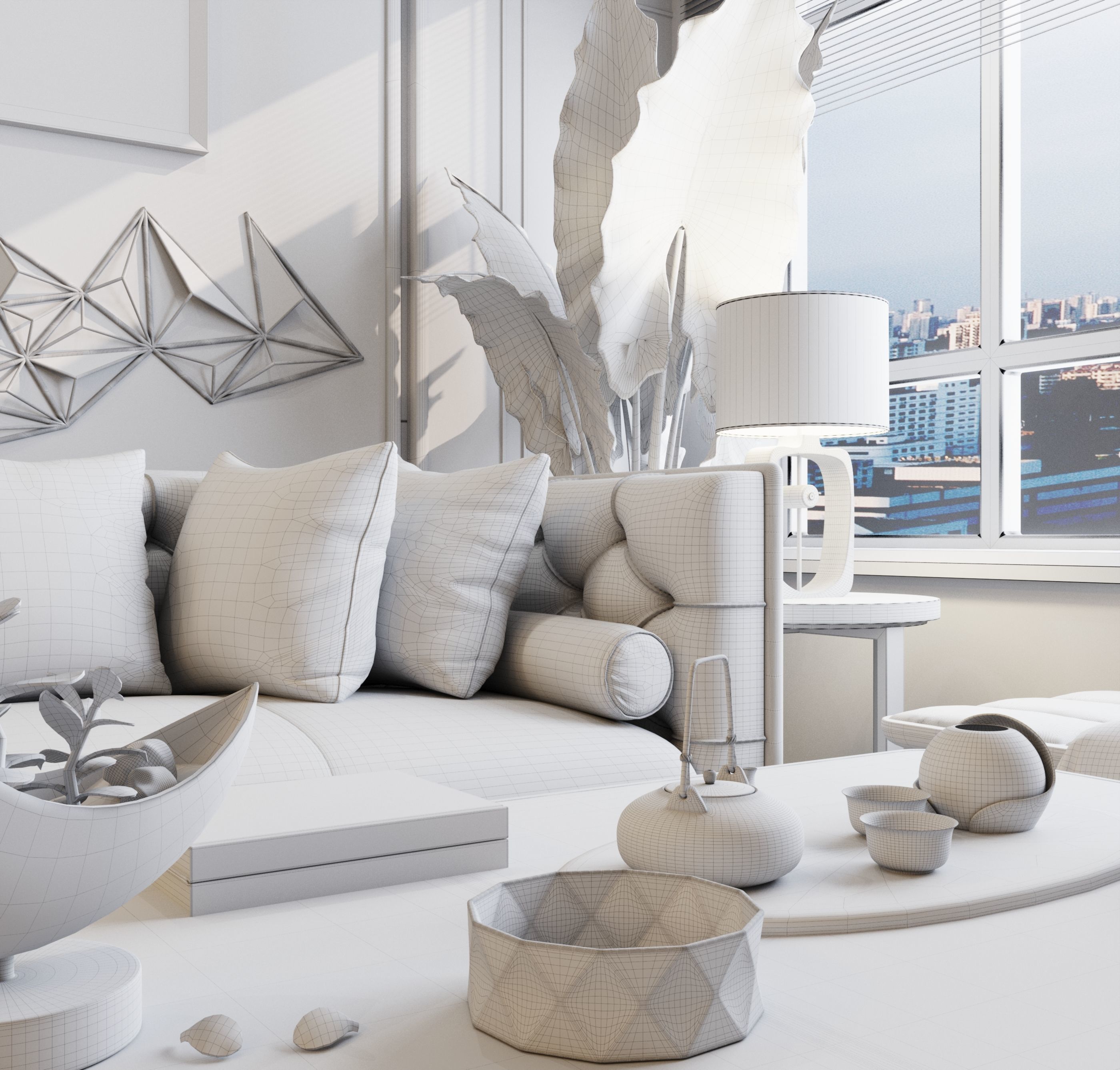 Boho style in the interior 3D model_16