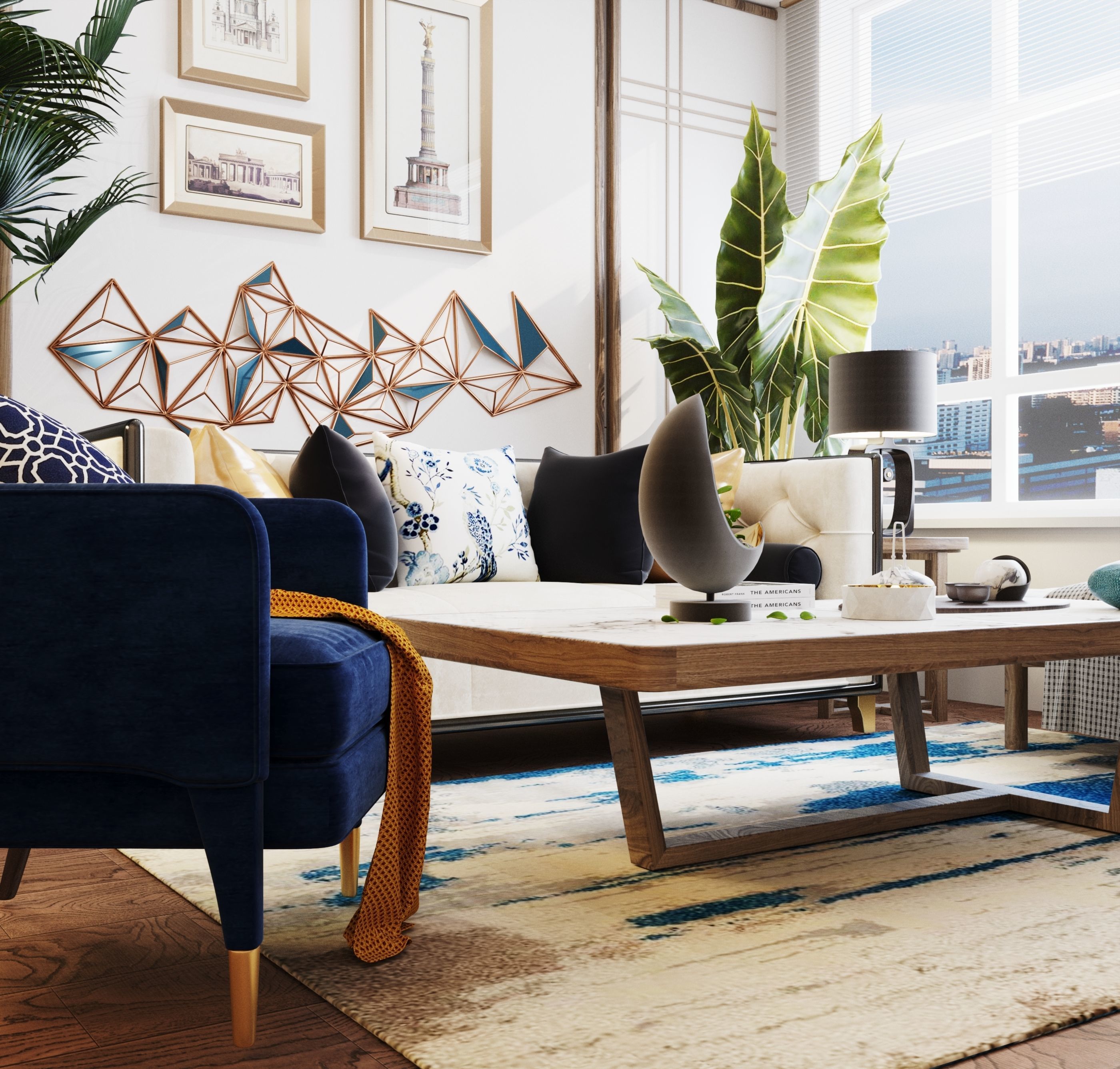 Boho style in the interior 3D model_1
