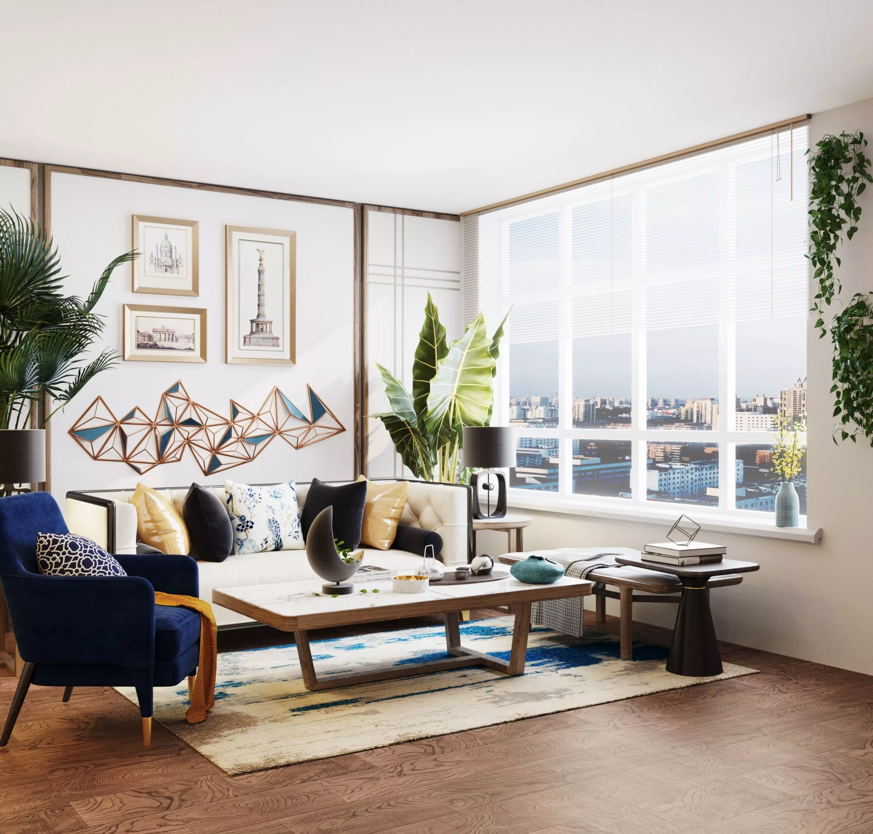 Boho style in the interior 3D model_0