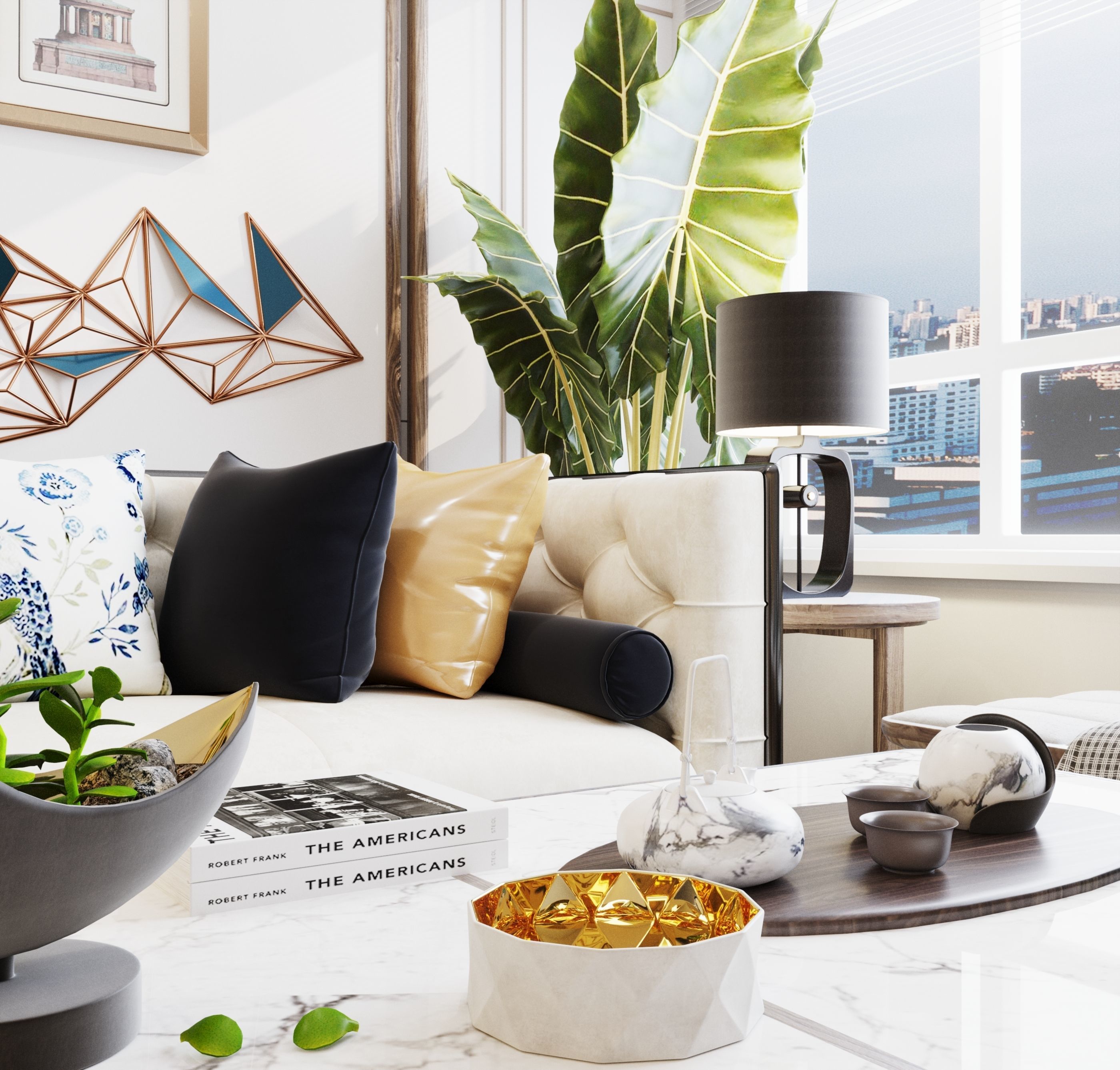 Boho style in the interior 3D model_7