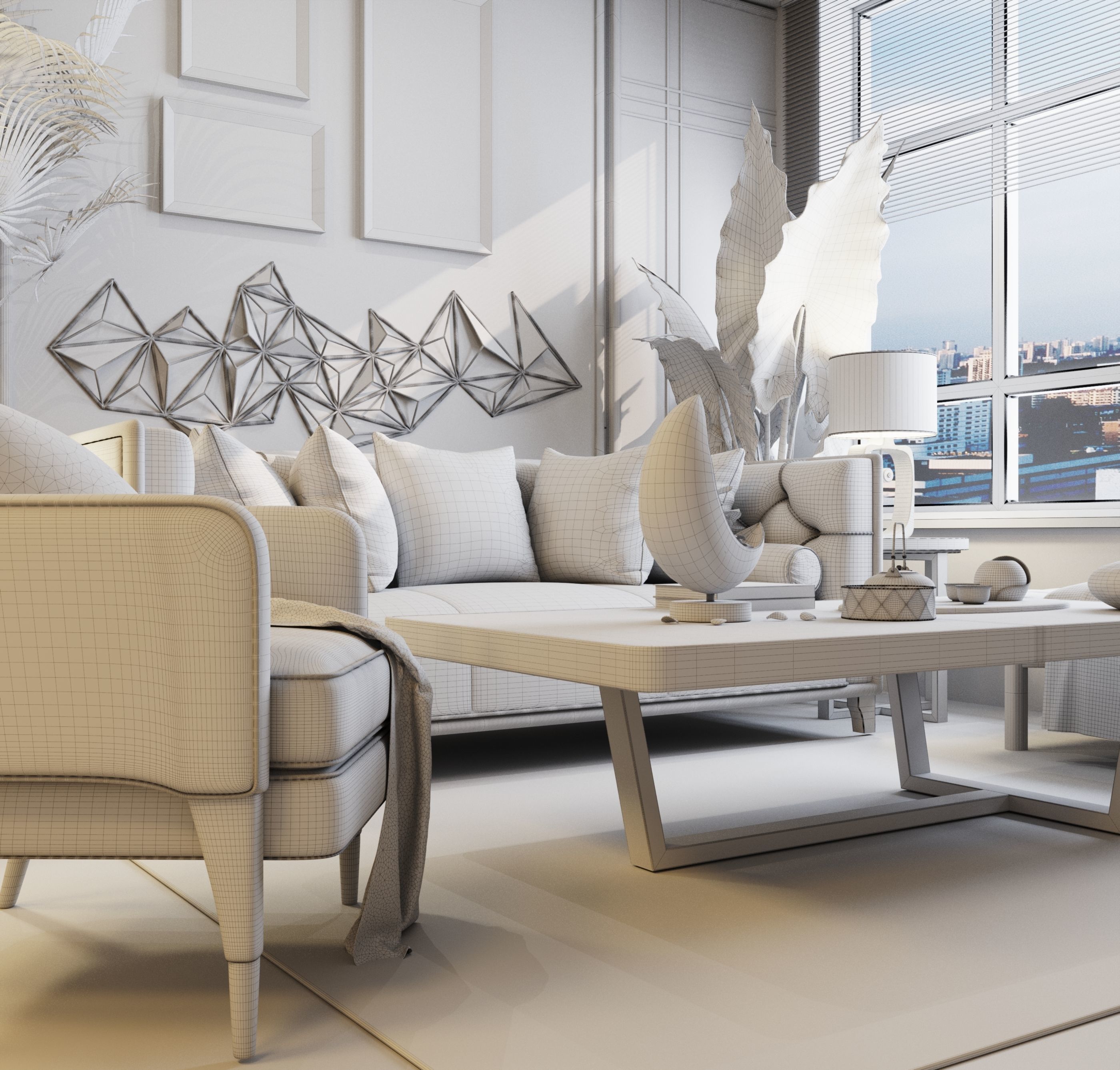 Boho style in the interior 3D model_10
