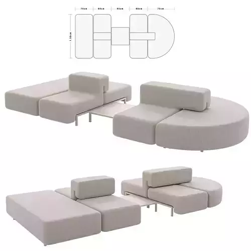 sofa public places 3D model