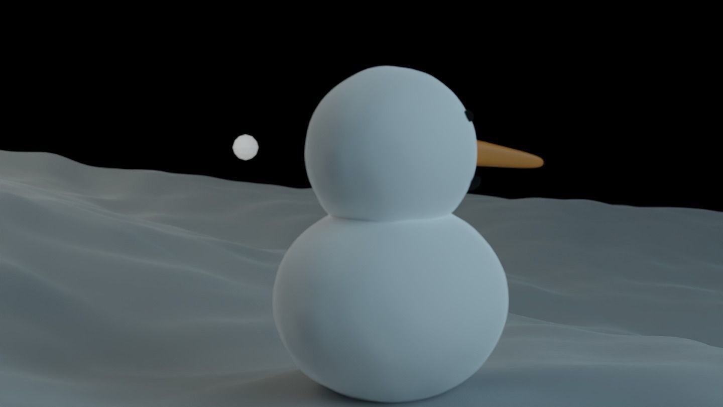 Snow Man Low-poly 3D model_4