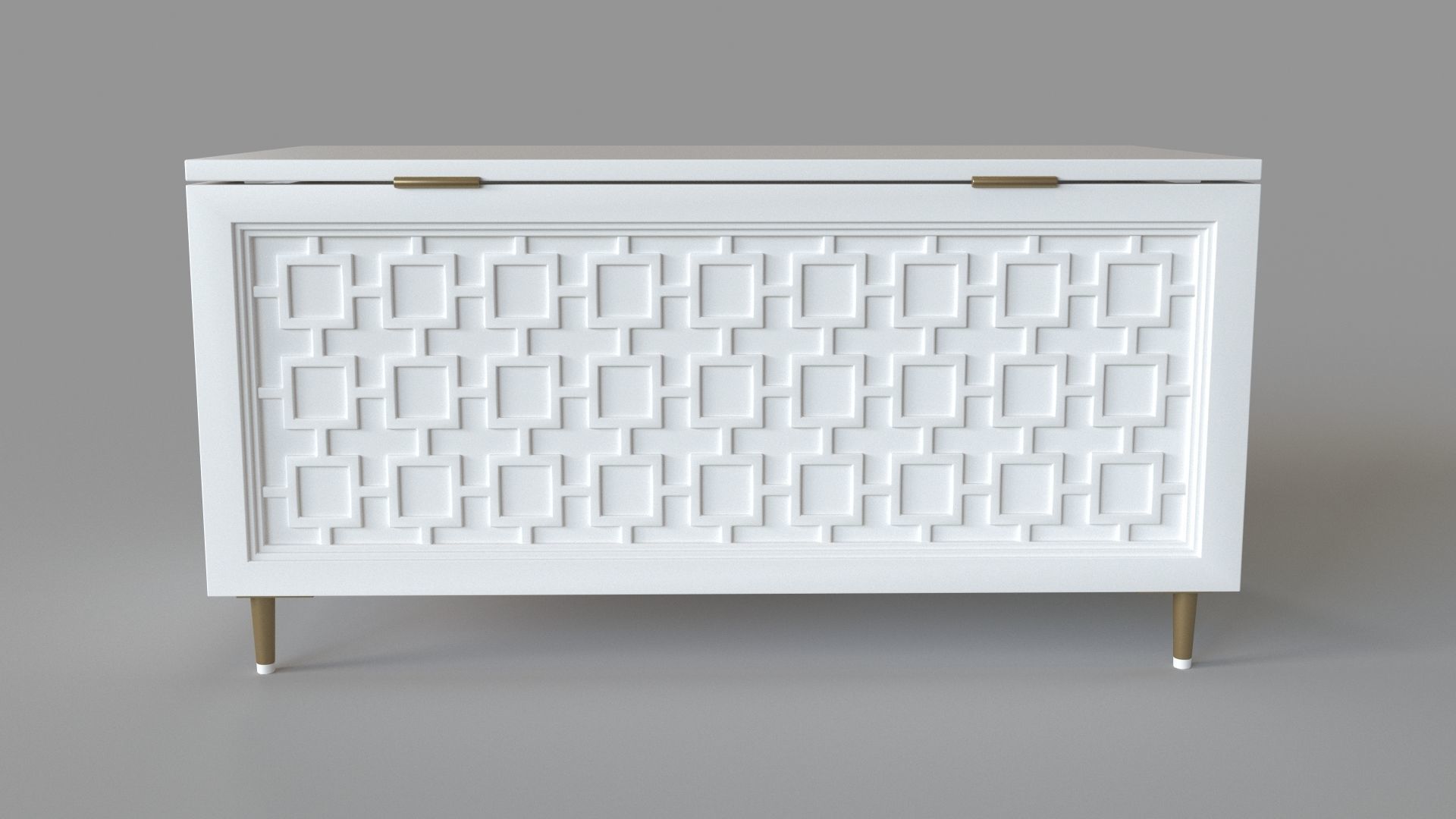 Lattice Toy Chest Simply White 3D model_1