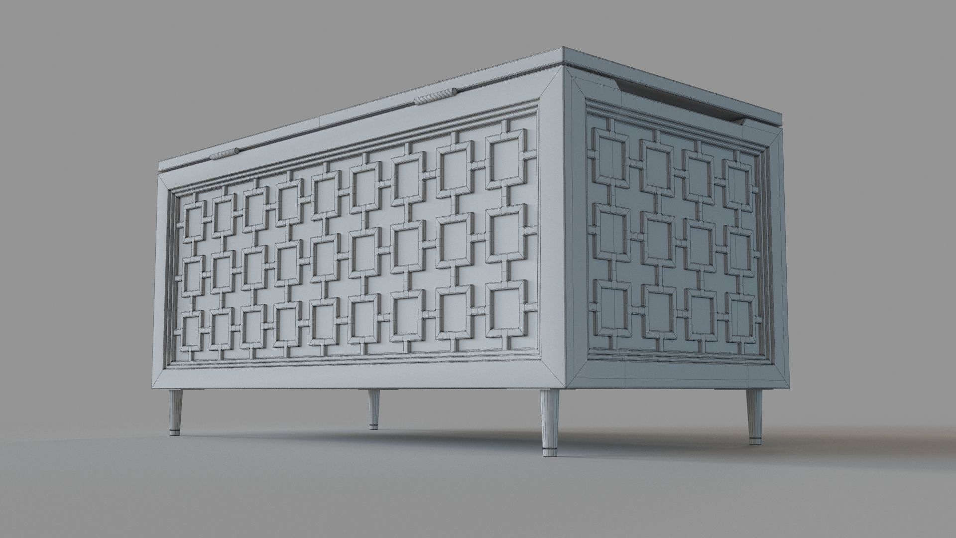 Lattice Toy Chest Simply White 3D model_5