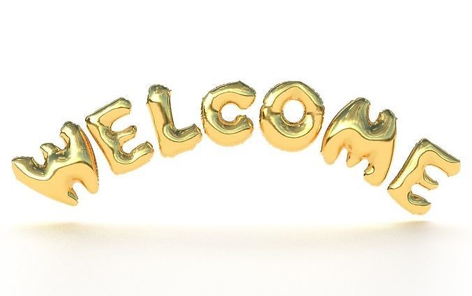 WELCOME BALLOONS Low-poly 3D model