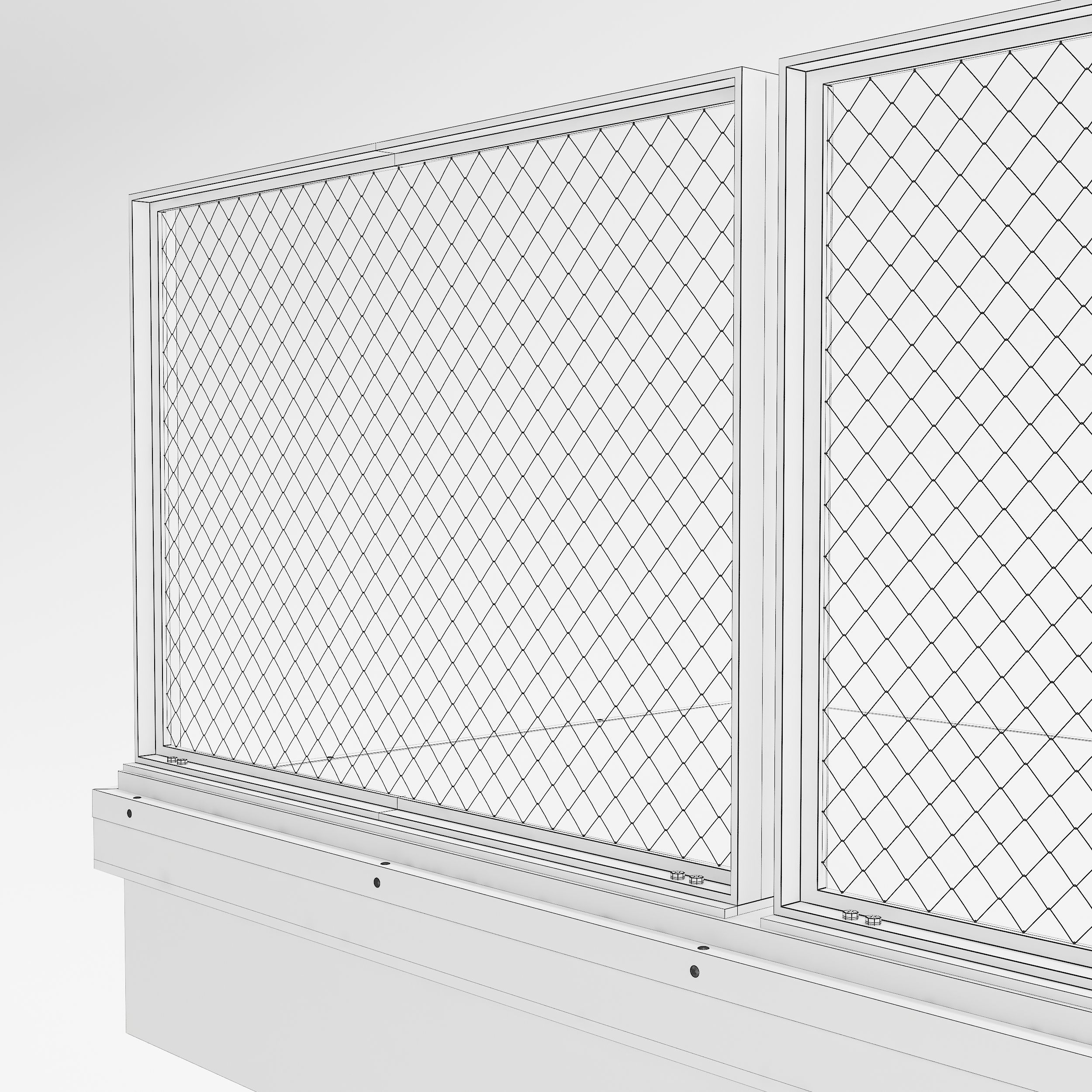 Railing-10 balcony railing with two different views 3D model_1