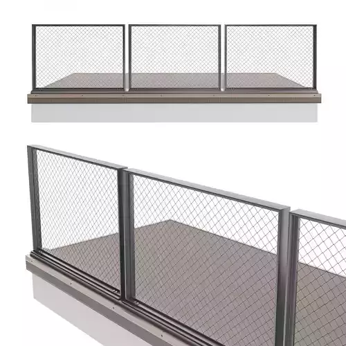 Railing-10 balcony railing with two different views 3D model