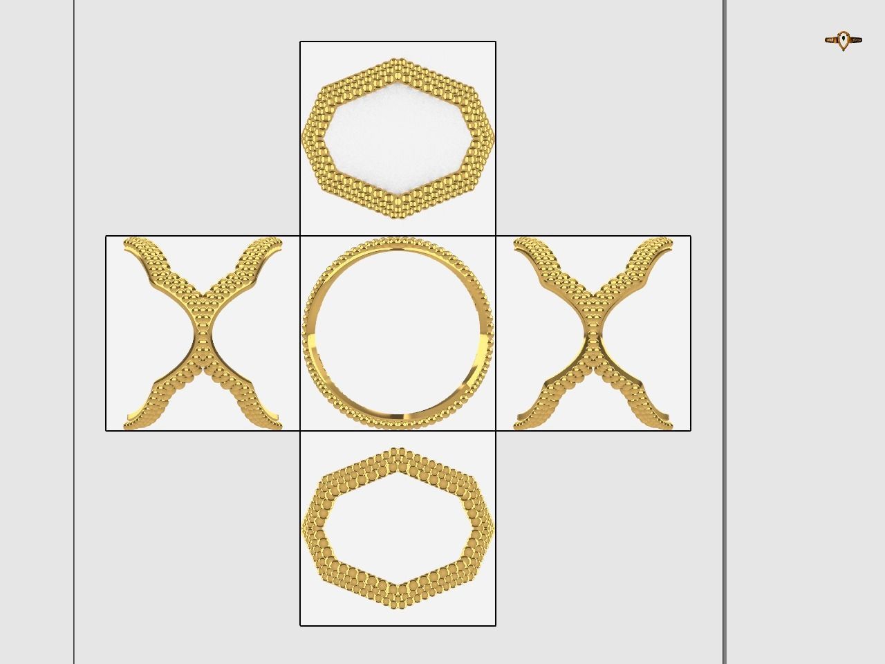 Twisty Hexagon Ring 3D print model_3