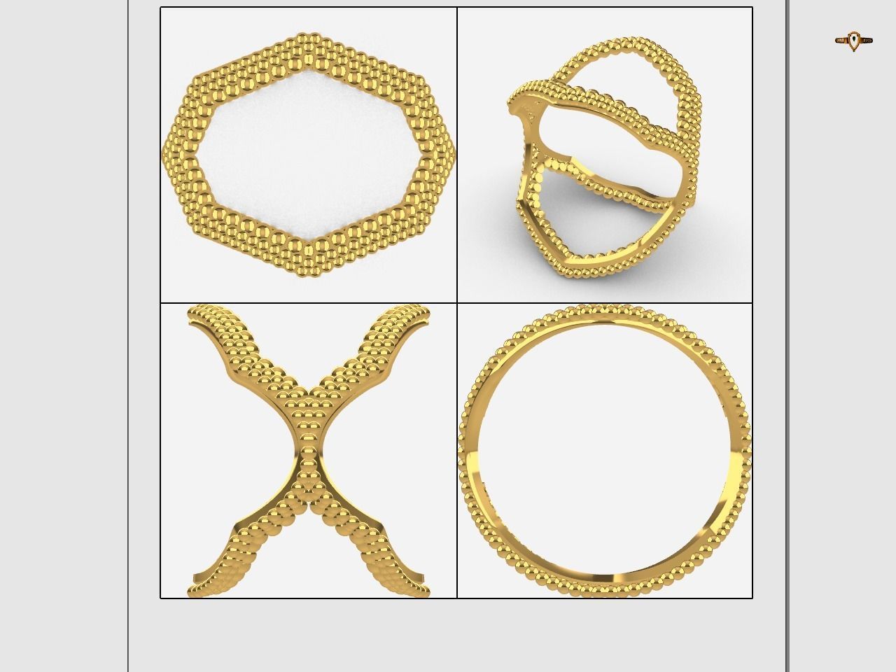 Twisty Hexagon Ring 3D print model_12