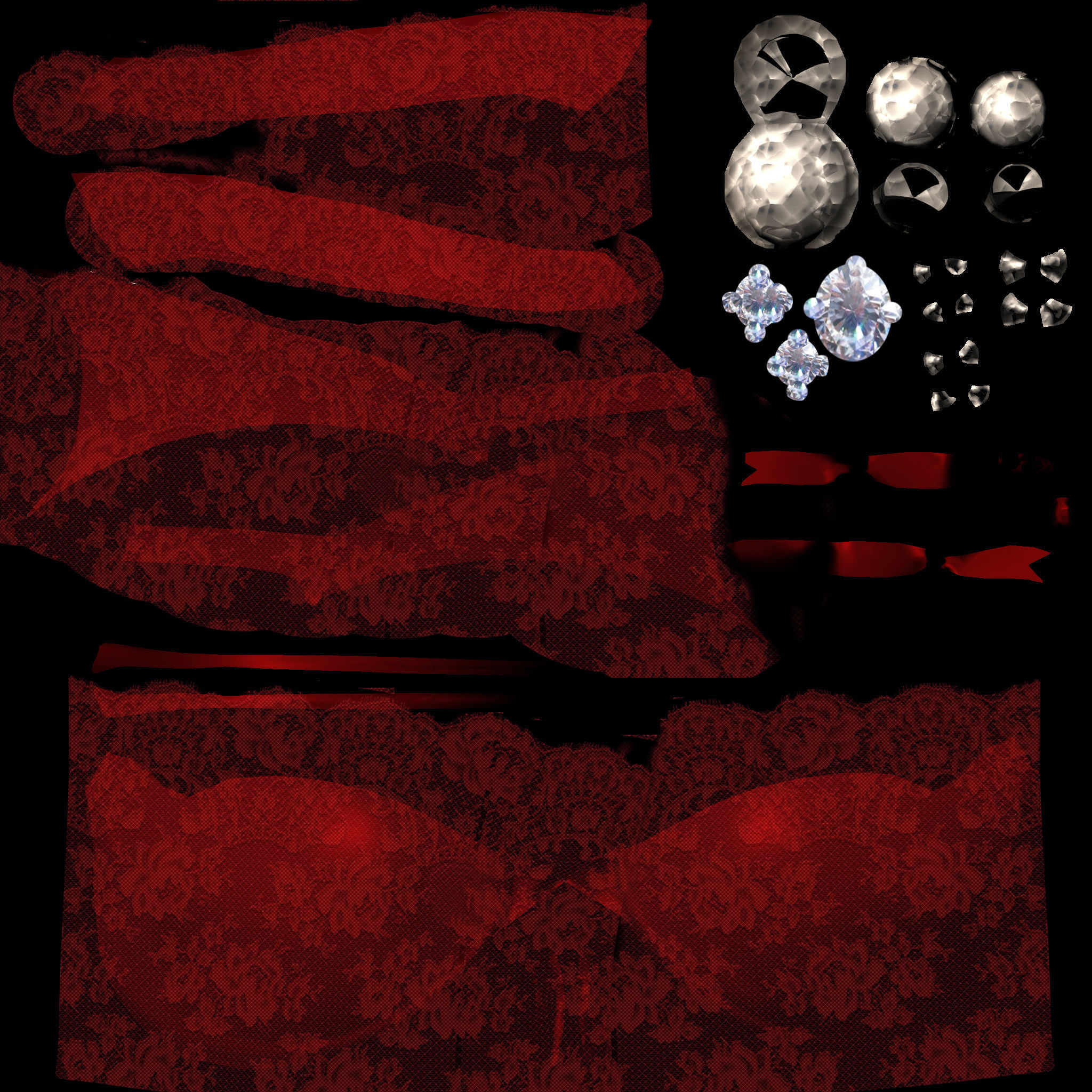 Bombshell Bra Low-poly 3D model_7