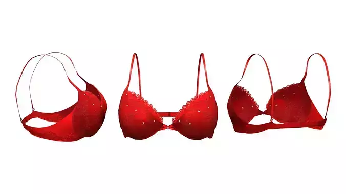 Bombshell Bra Low-poly 3D model