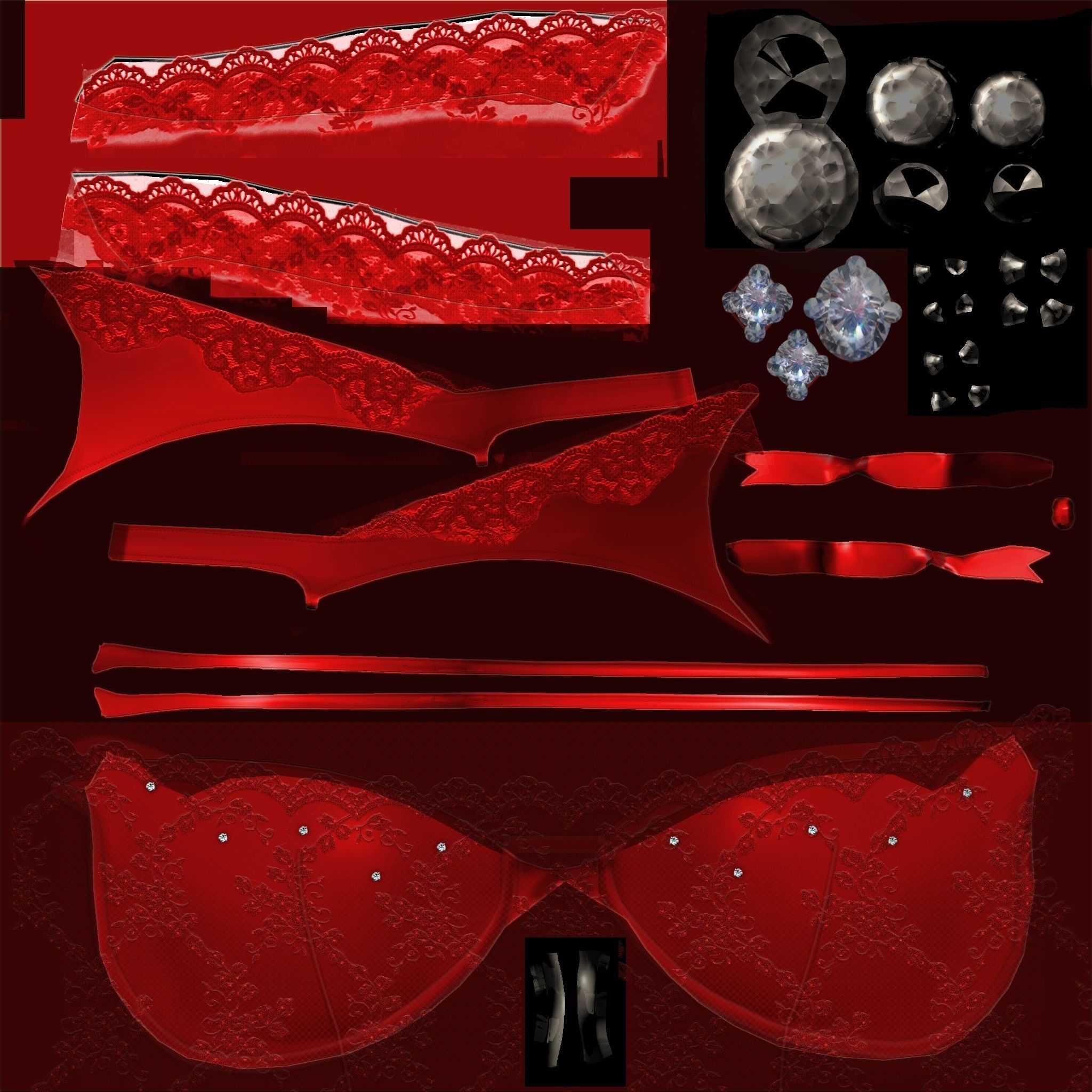 Bombshell Bra Low-poly 3D model_8