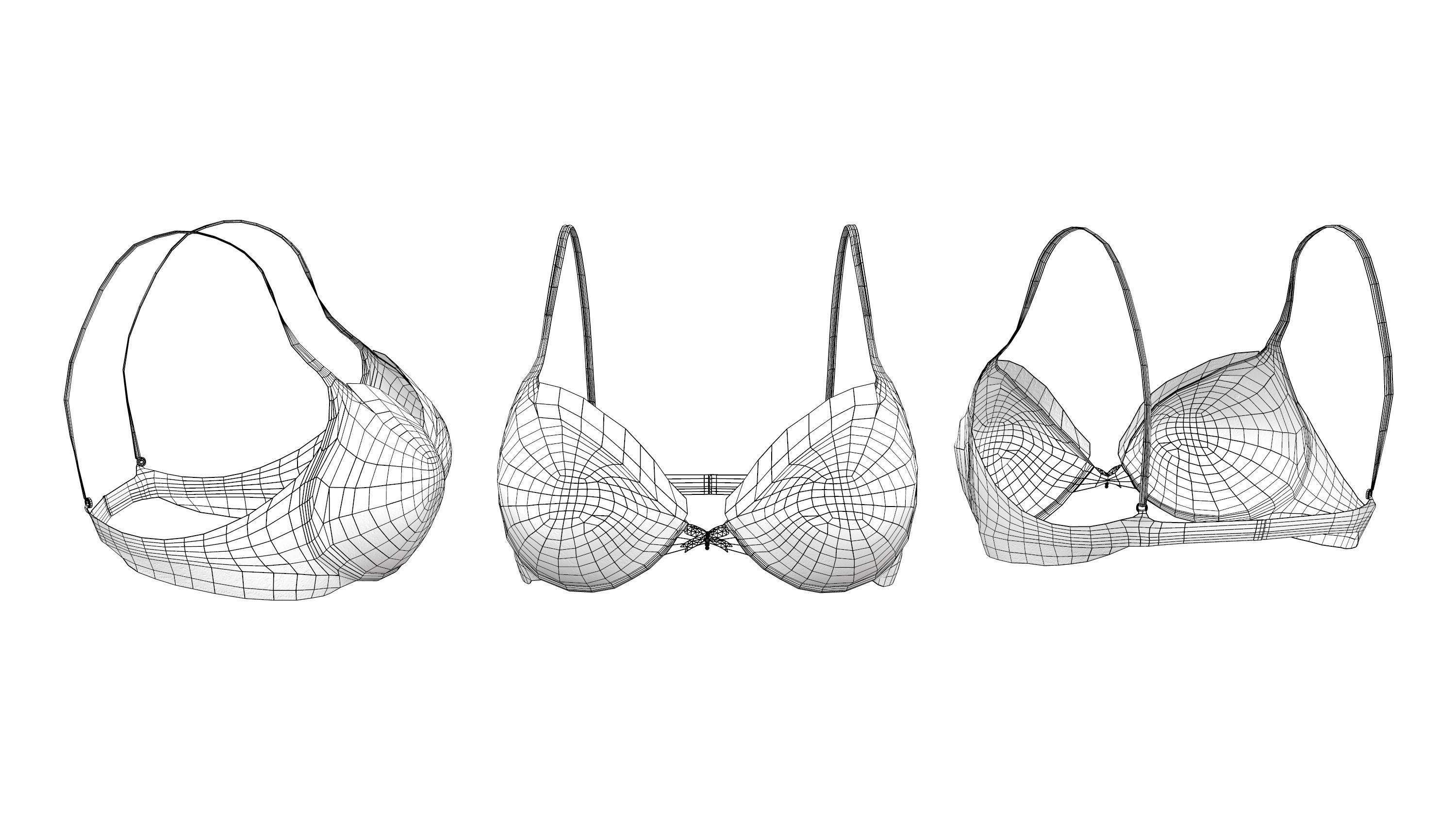 Bombshell Bra Low-poly 3D model_4