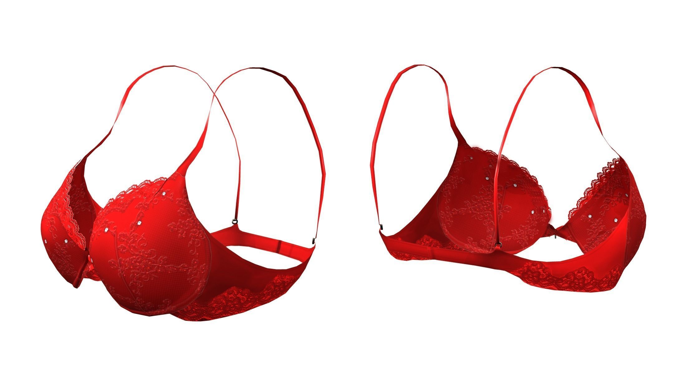 Bombshell Bra Low-poly 3D model_3