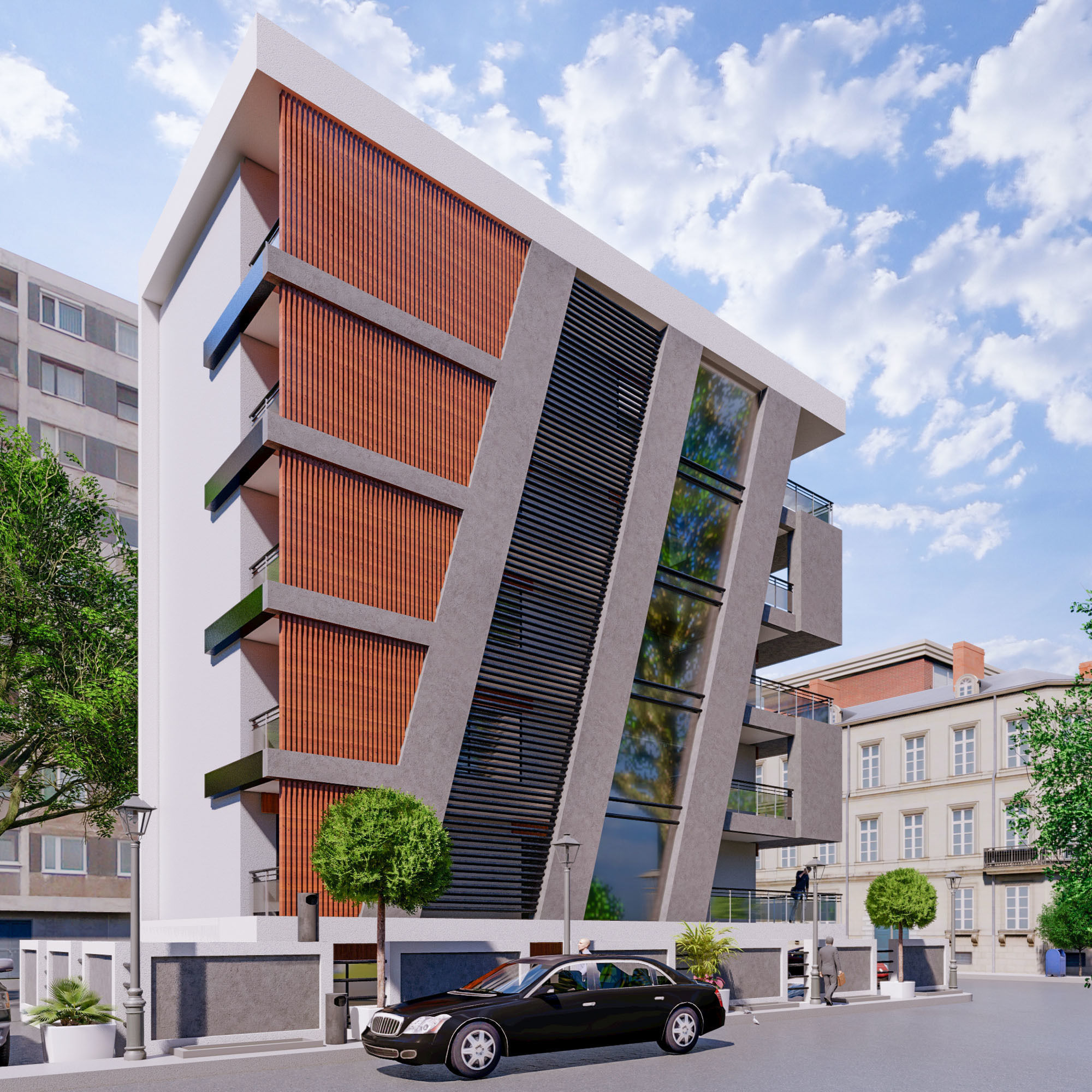 Modern Building N20 3D model_5