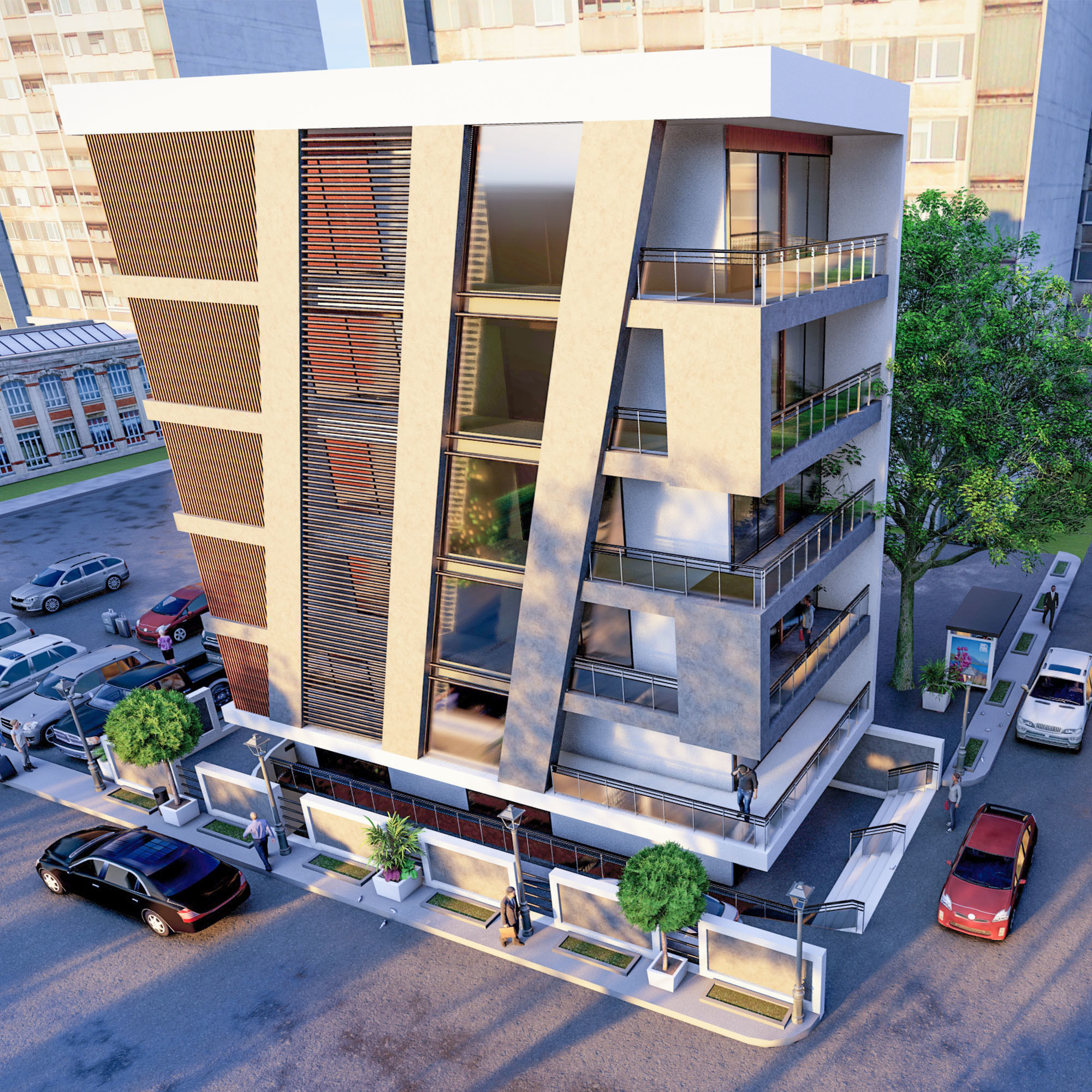 Modern Building N20 3D model_3