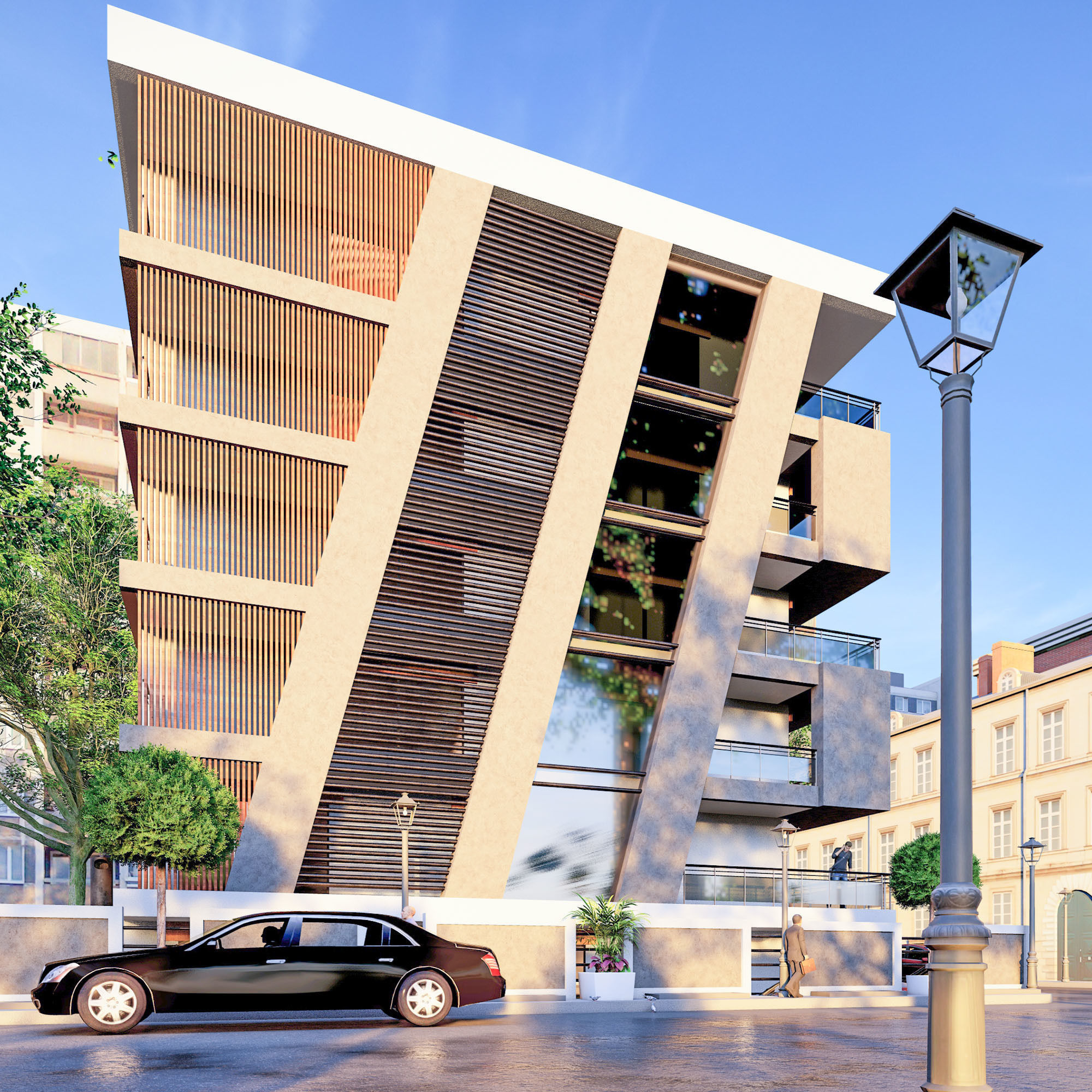 Modern Building N20 3D model_6