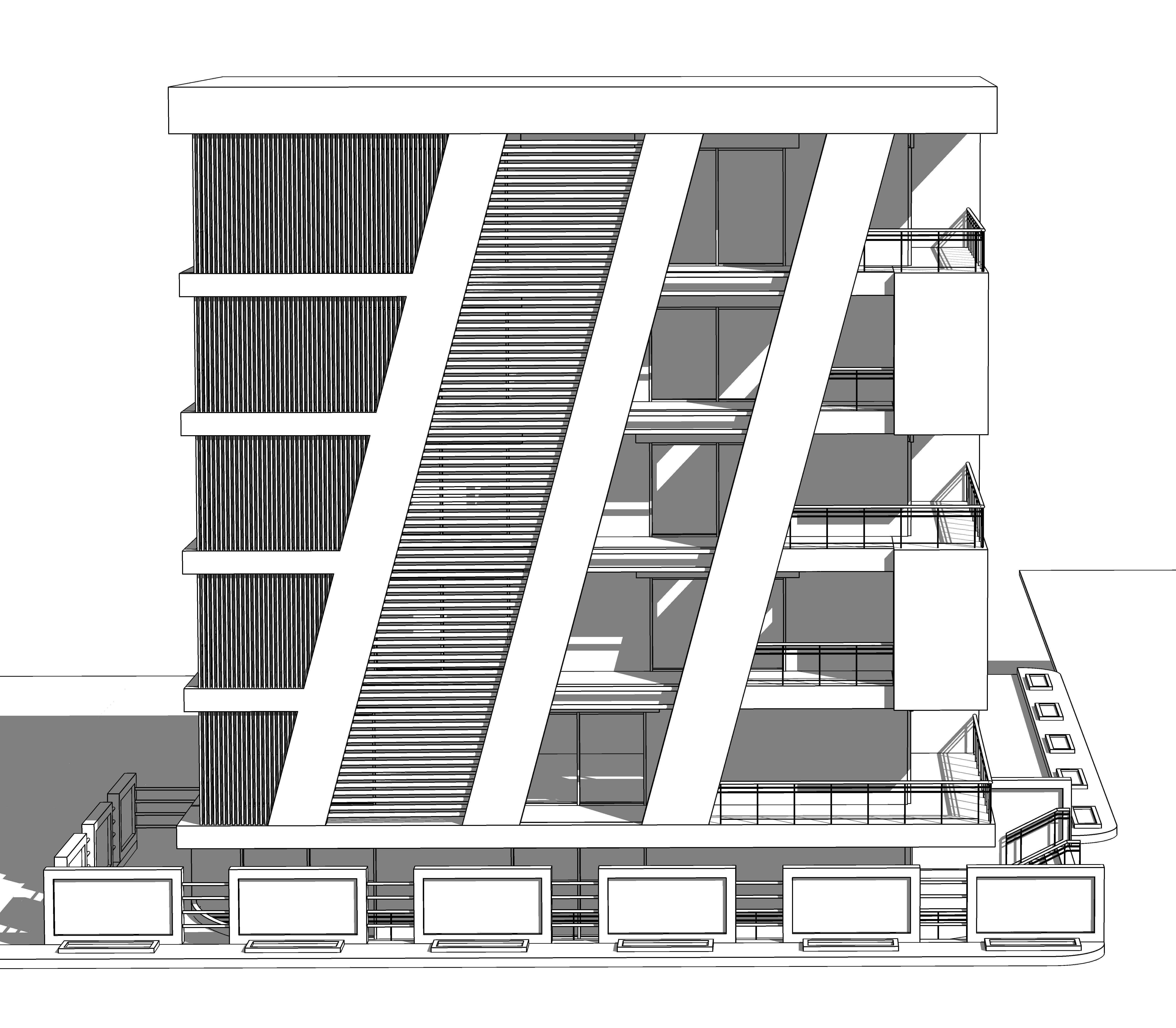Modern Building N20 3D model_11