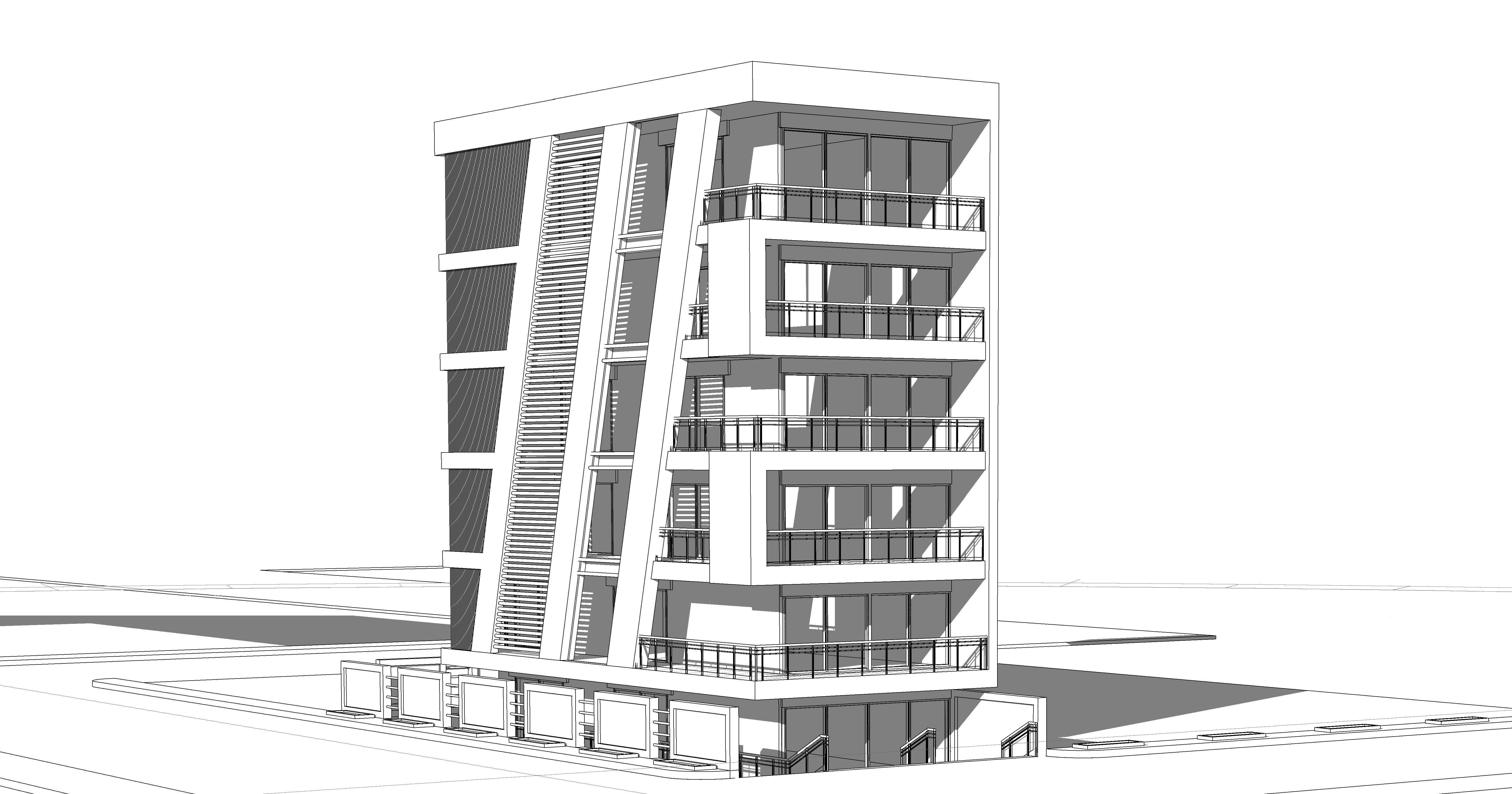 Modern Building N20 3D model_9