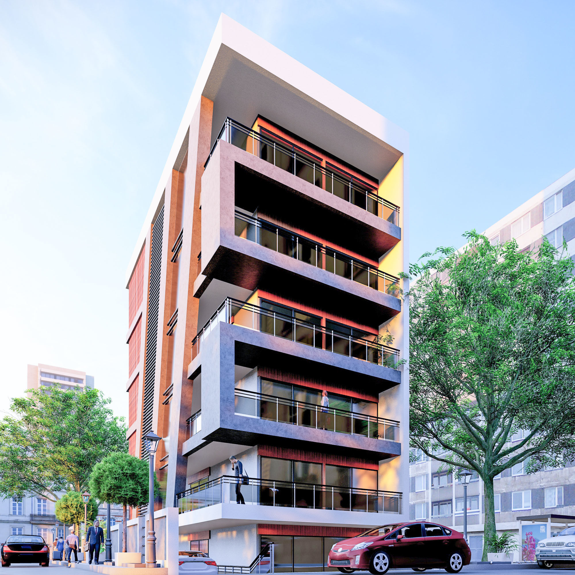 Modern Building N20 3D model_4