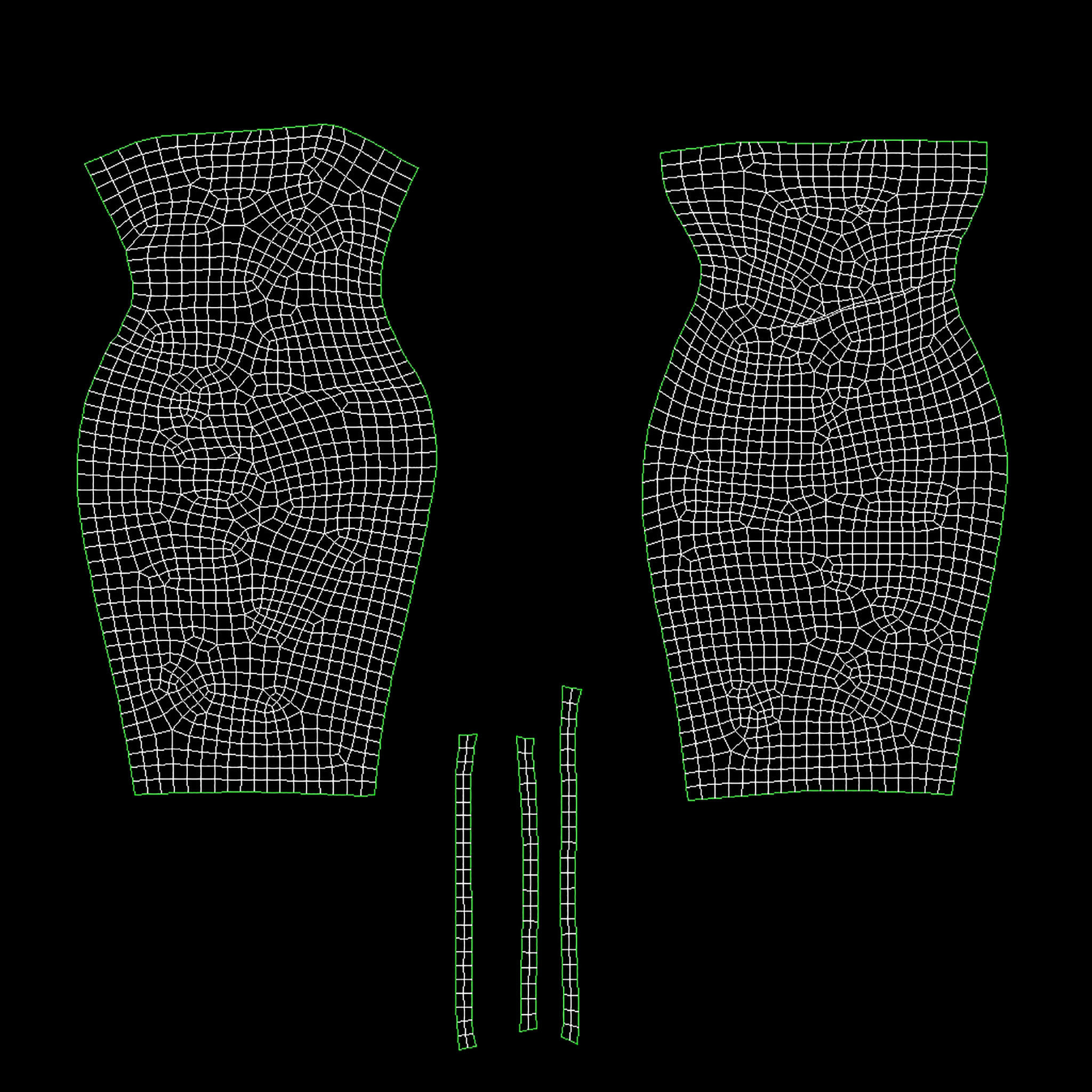 Midi Dress With Strap Shoulders Low-poly 3D model_14