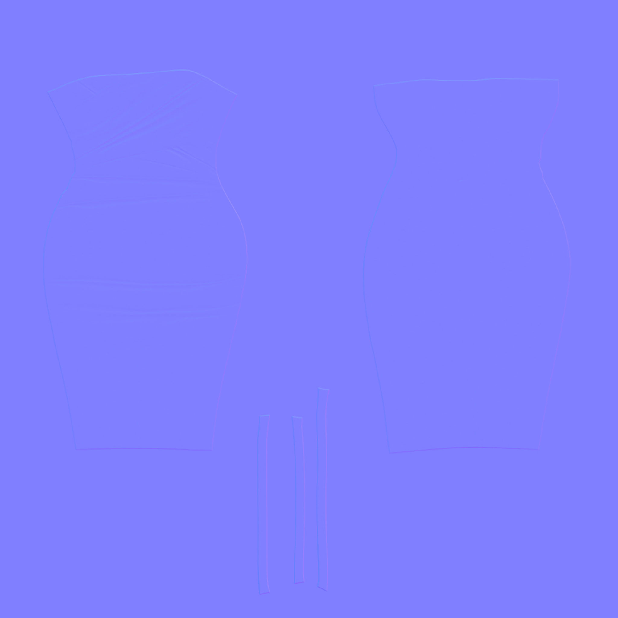 Midi Dress With Strap Shoulders Low-poly 3D model_11