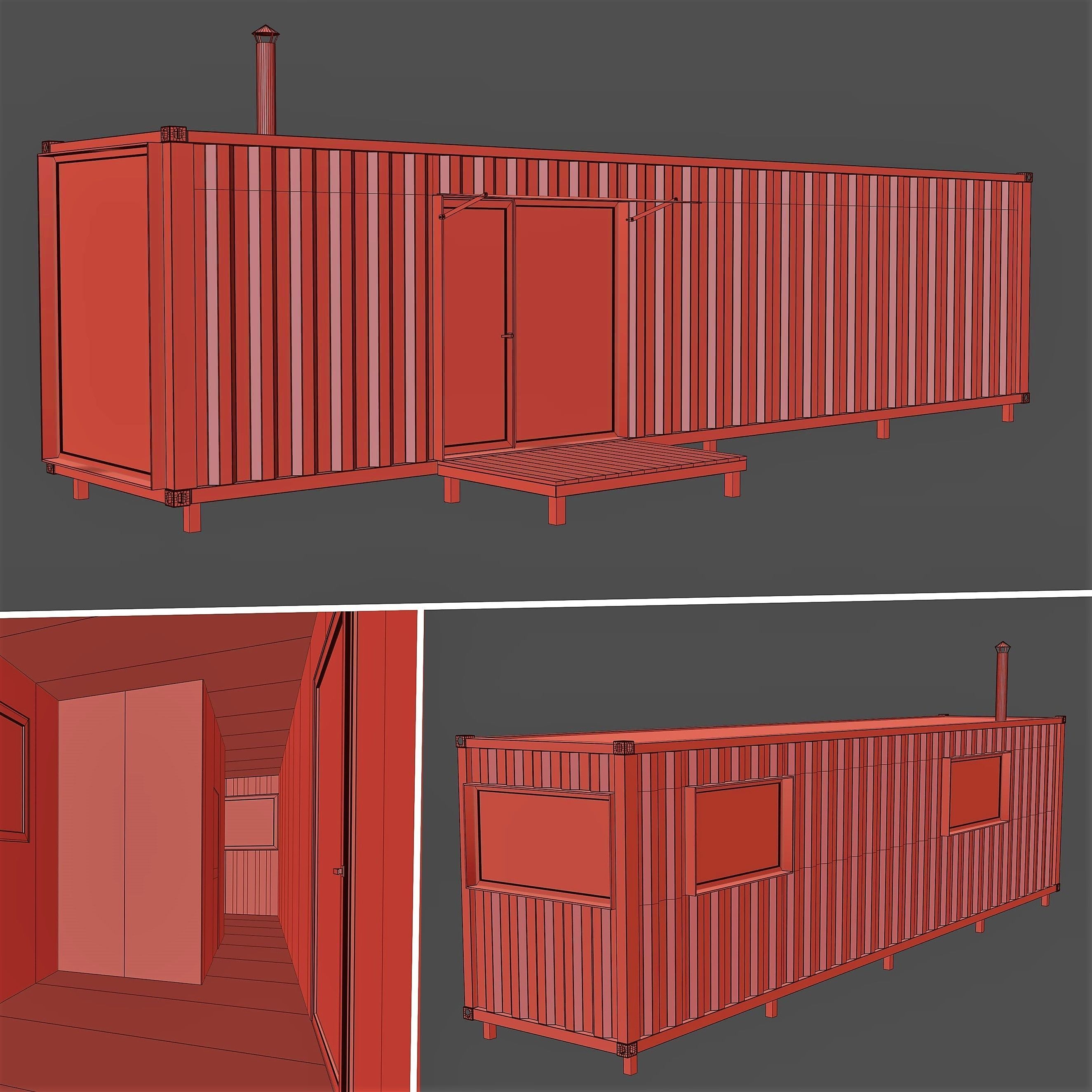 Container house 3D model_5