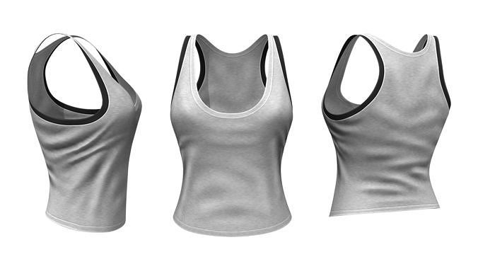Women Fabric Tank Top Low-poly 3D model