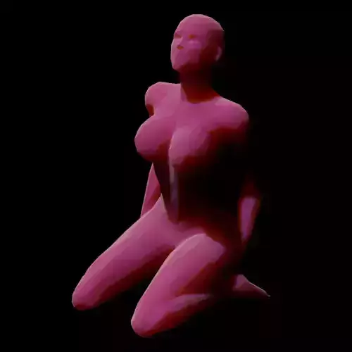 2x Low poly sexy woman 