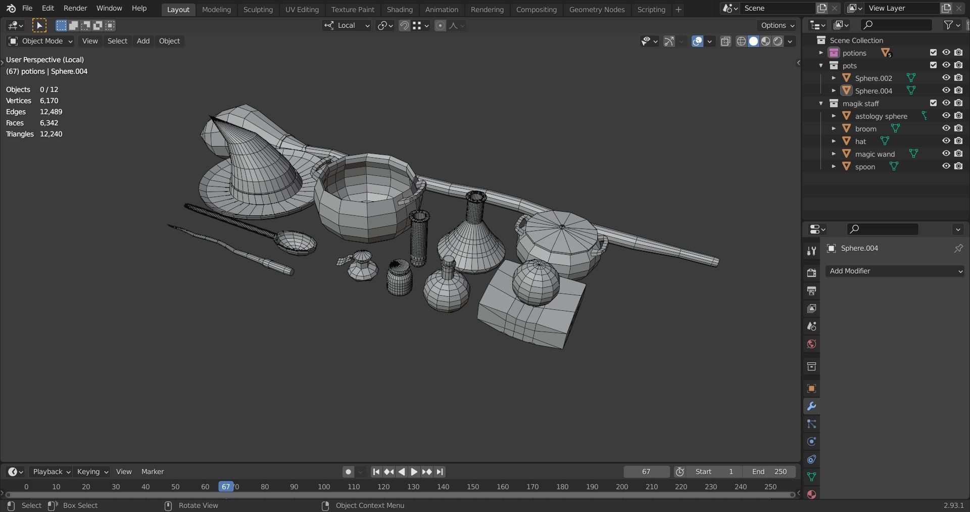 Witch pack Low-poly 3D model_1
