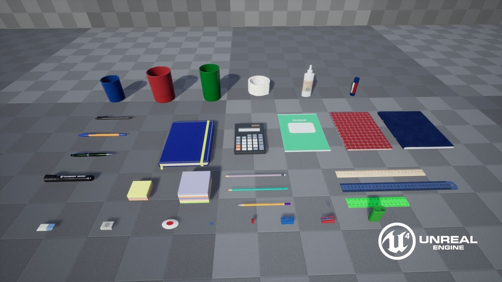 Stationery Low-poly 3D model_17