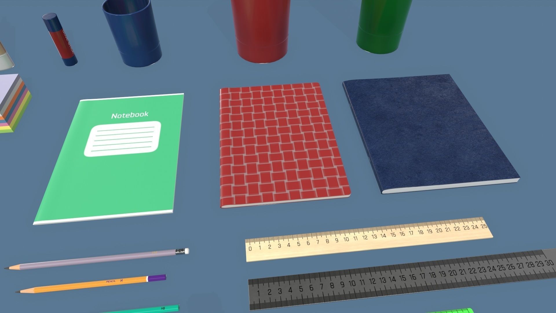 Stationery Low-poly 3D model_4