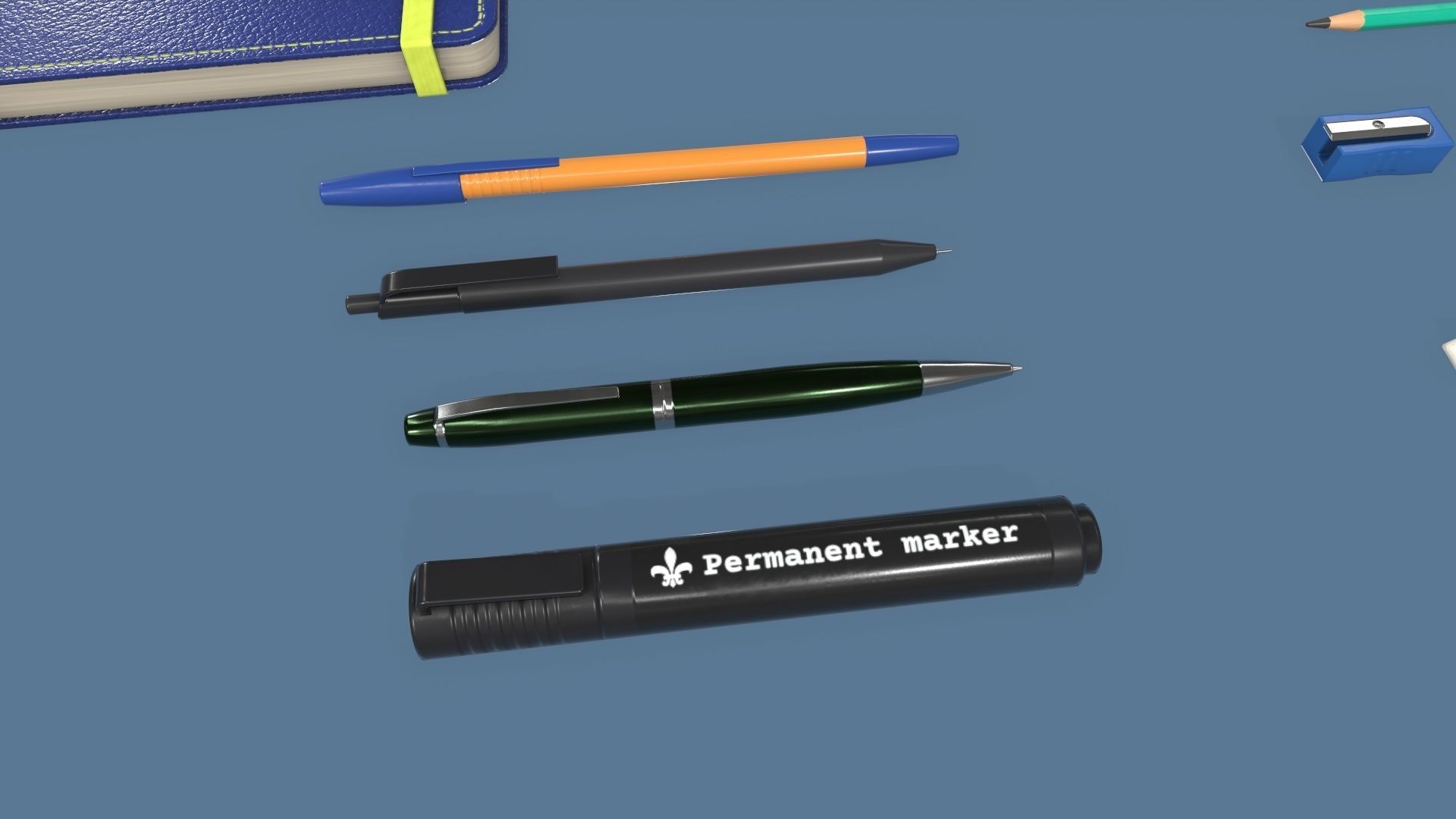 Stationery Low-poly 3D model_7