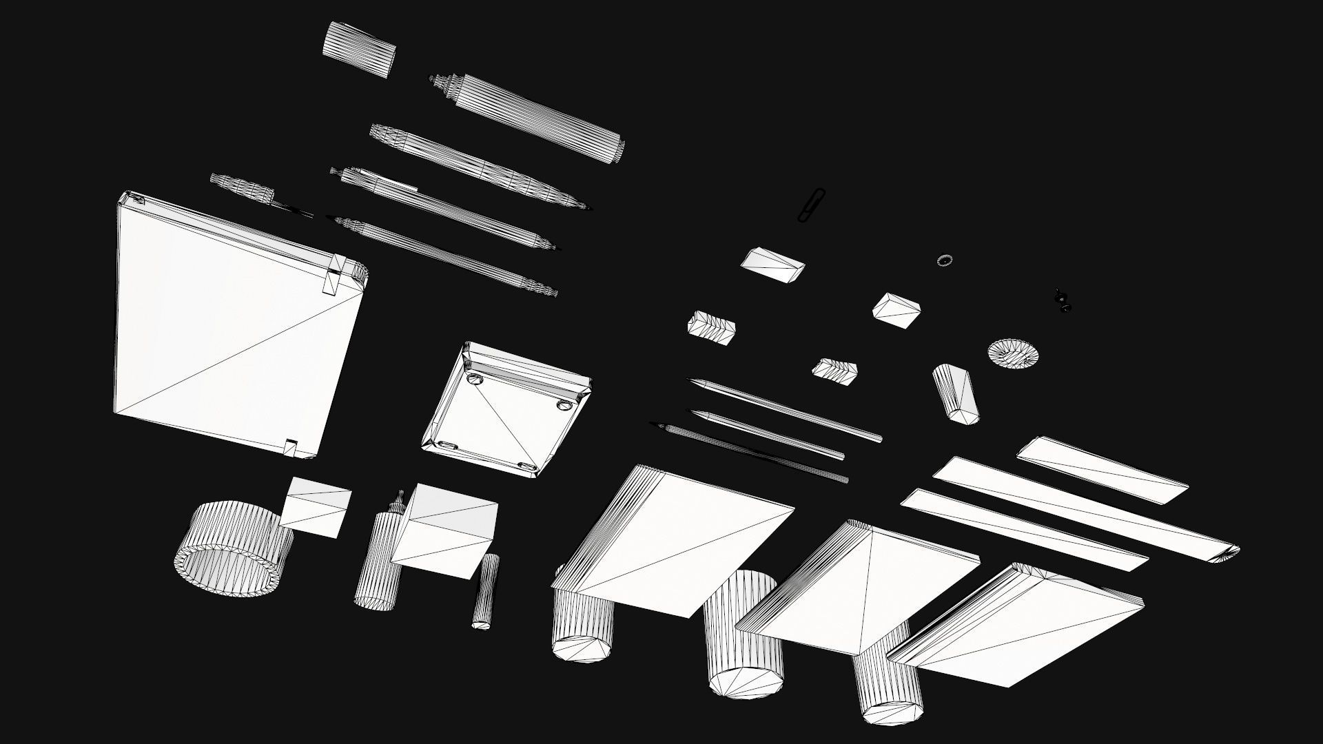 Stationery Low-poly 3D model_15