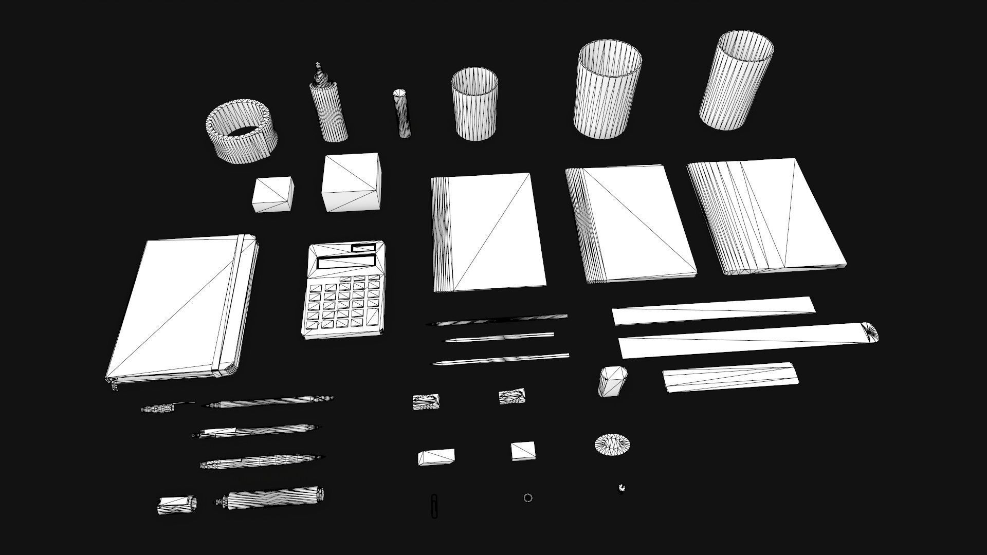 Stationery Low-poly 3D model_14