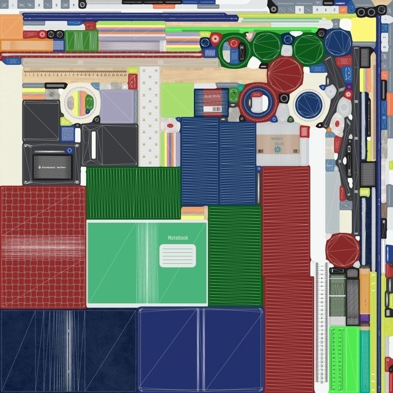 Stationery Low-poly 3D model_18