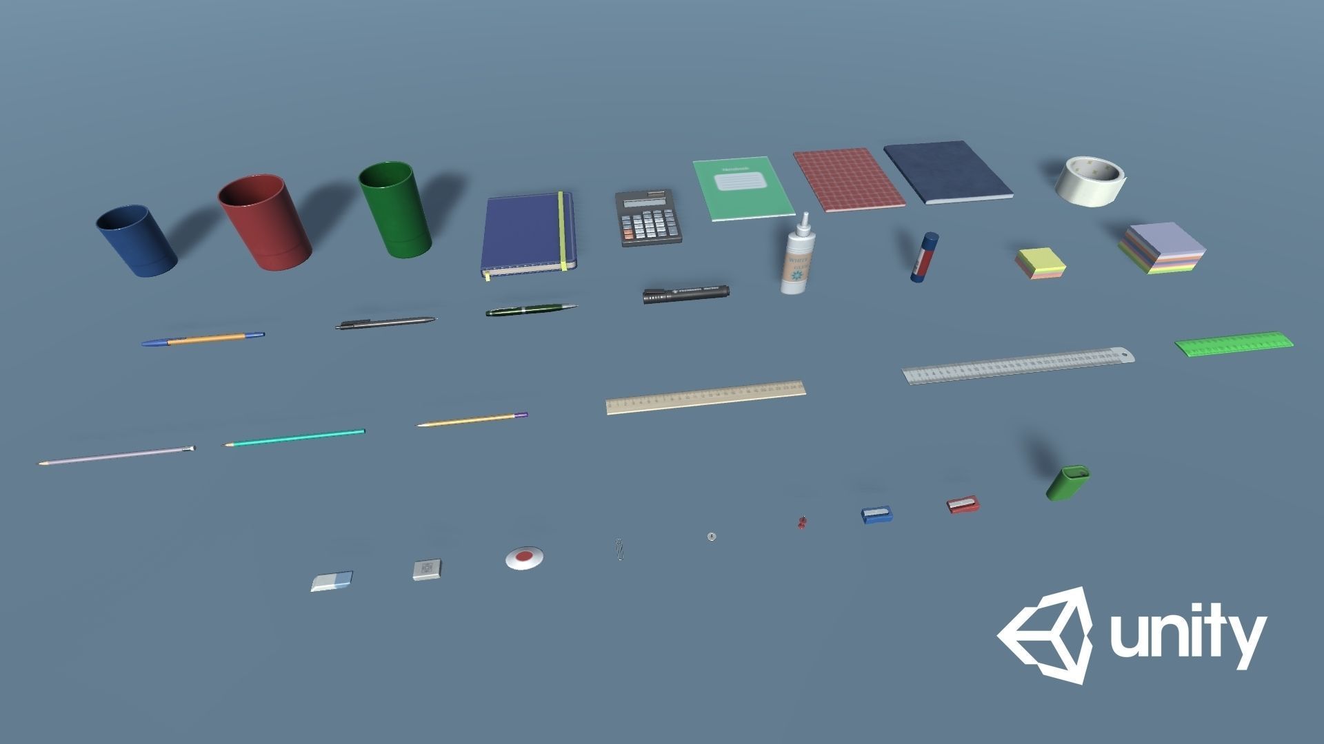 Stationery Low-poly 3D model_16