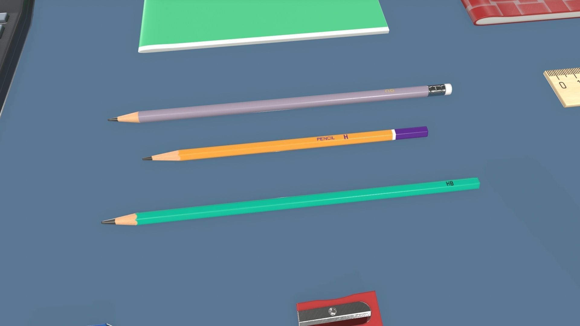 Stationery Low-poly 3D model_6