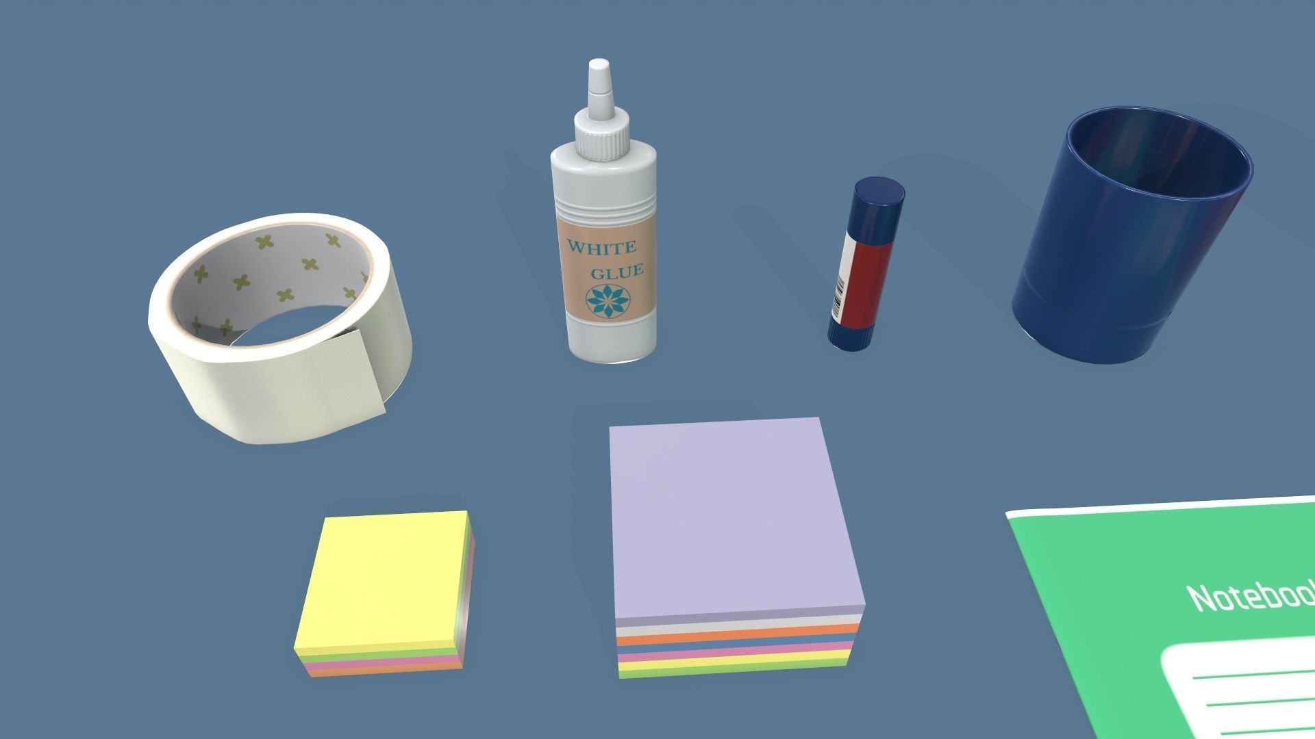 Stationery Low-poly 3D model_9