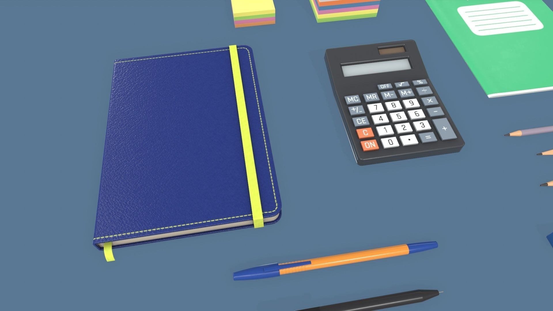 Stationery Low-poly 3D model_3