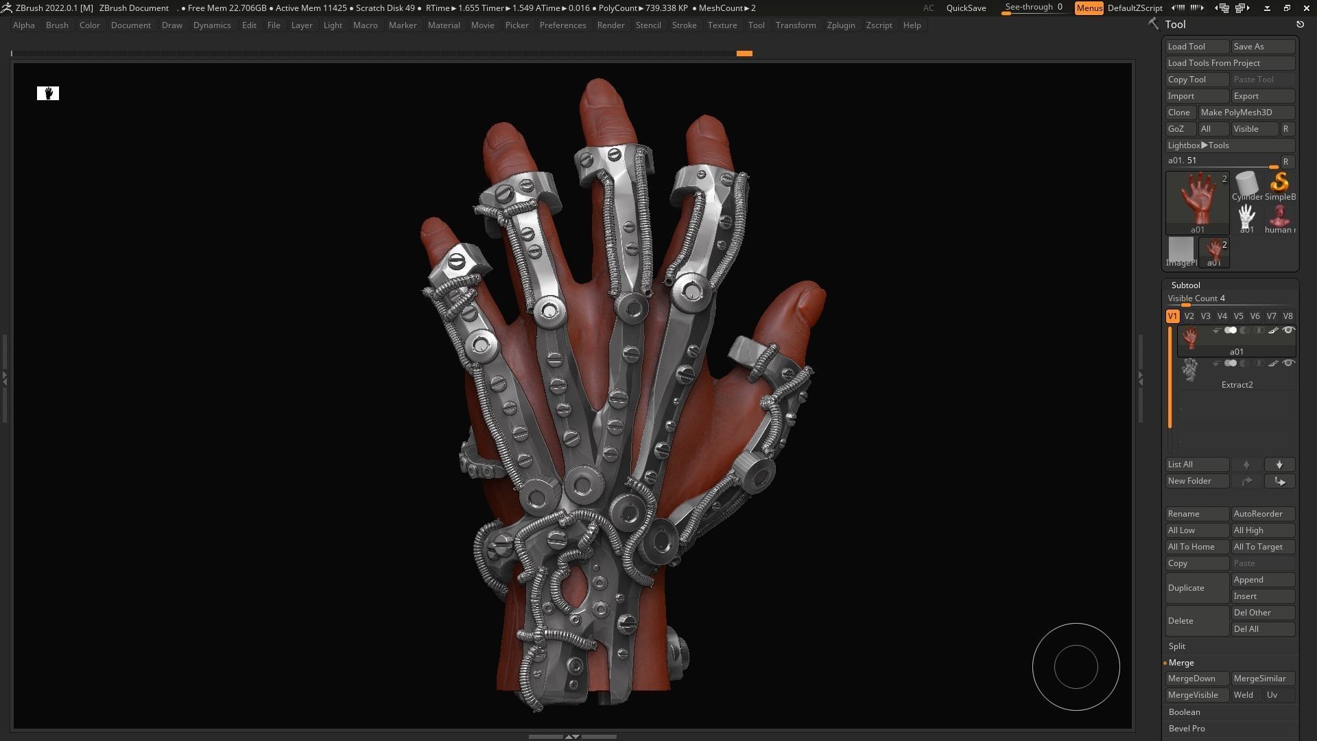 Robot hand a01 3d print model 3D print model_10