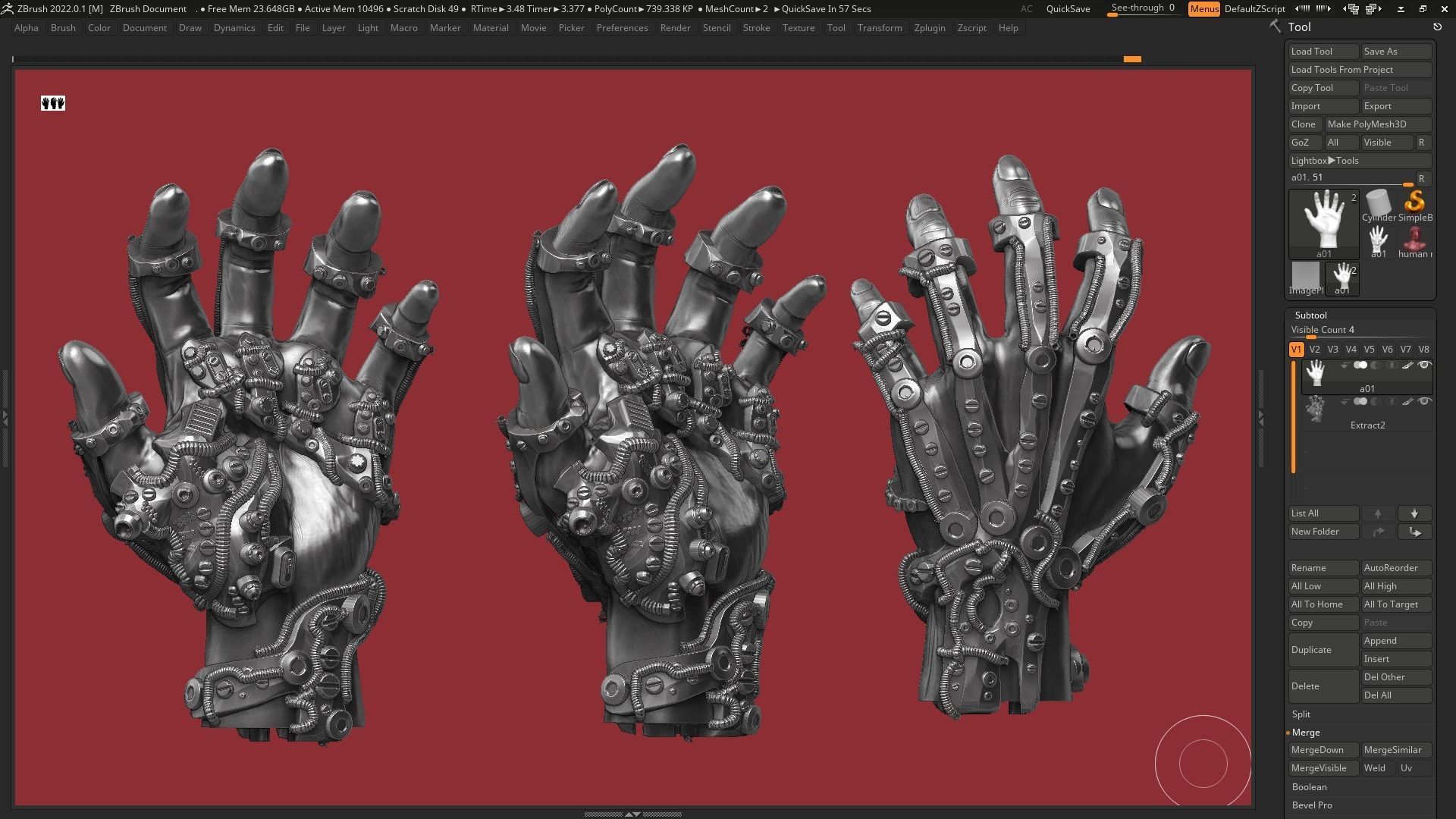 Robot hand a01 3d print model 3D print model_3