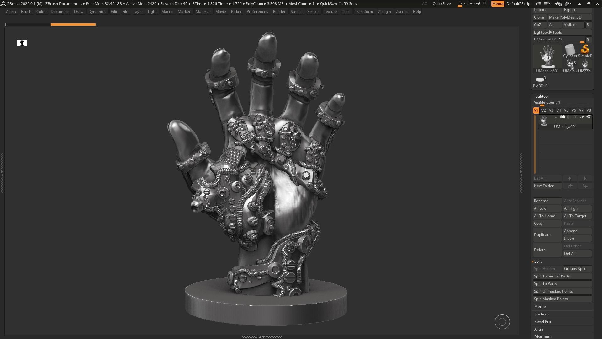 Robot hand a01 3d print model 3D print model_1