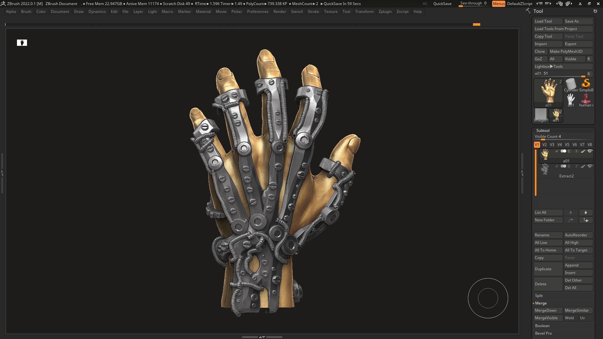 Robot hand a01 3d print model 3D print model_5