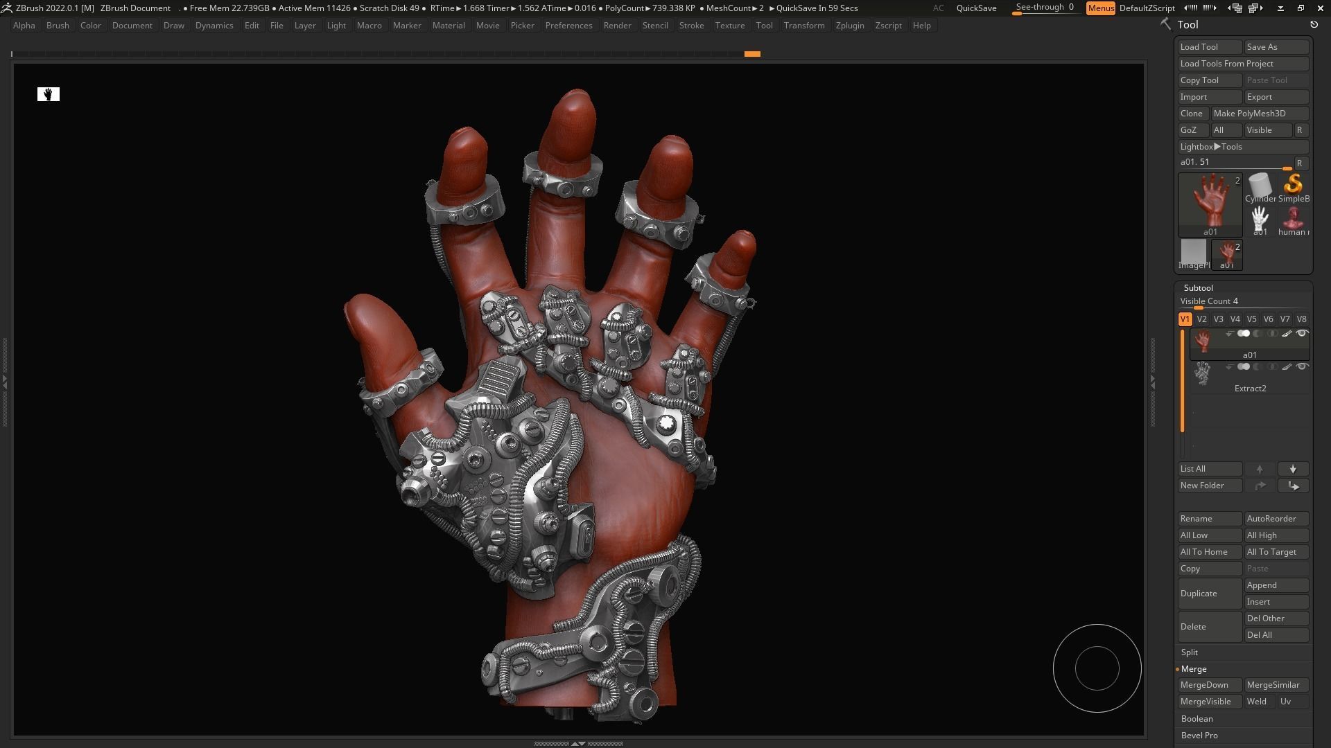 Robot hand a01 3d print model 3D print model_9