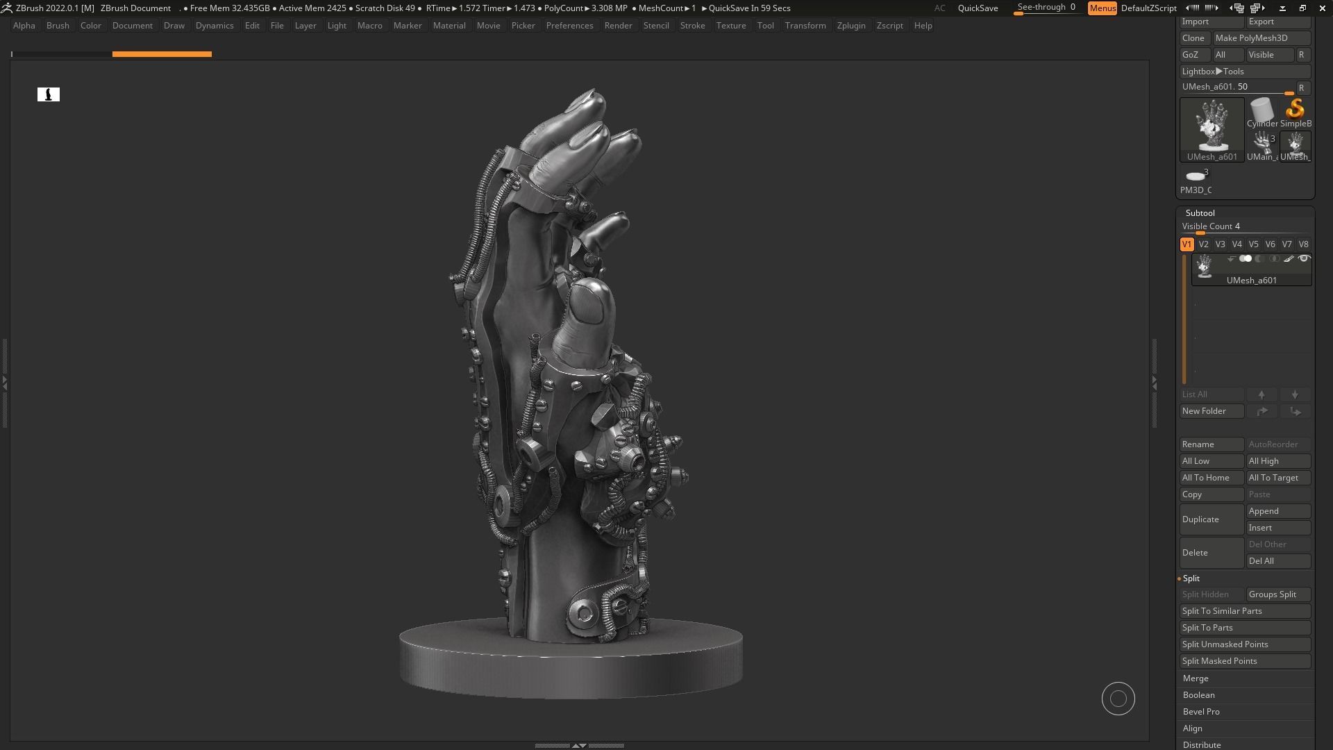 Robot hand a01 3d print model 3D print model_14