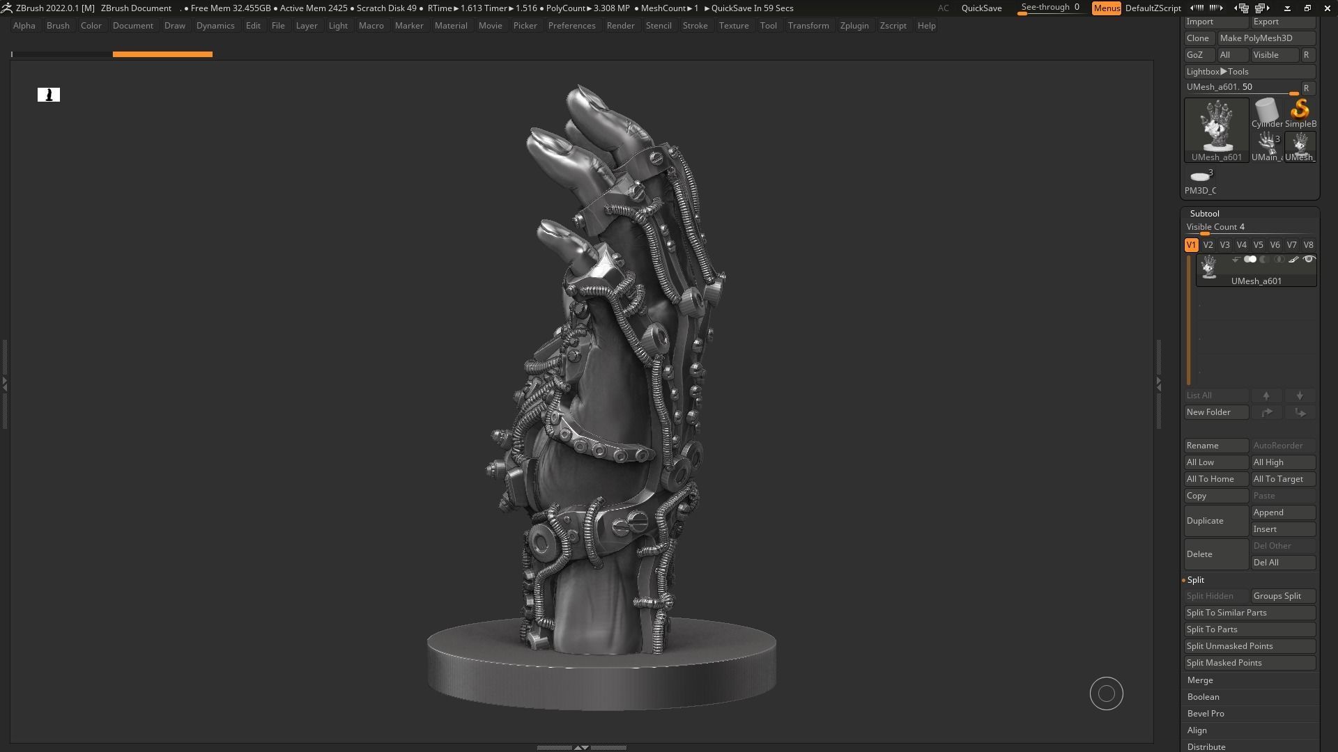 Robot hand a01 3d print model 3D print model_17