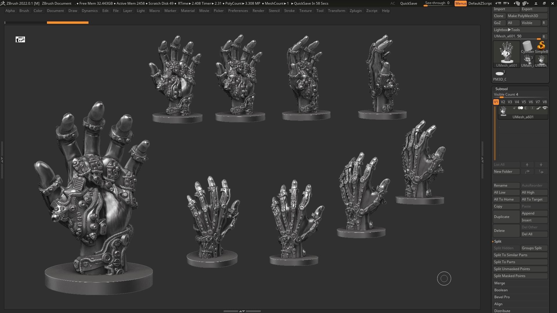 Robot hand a01 3d print model 3D print model_20